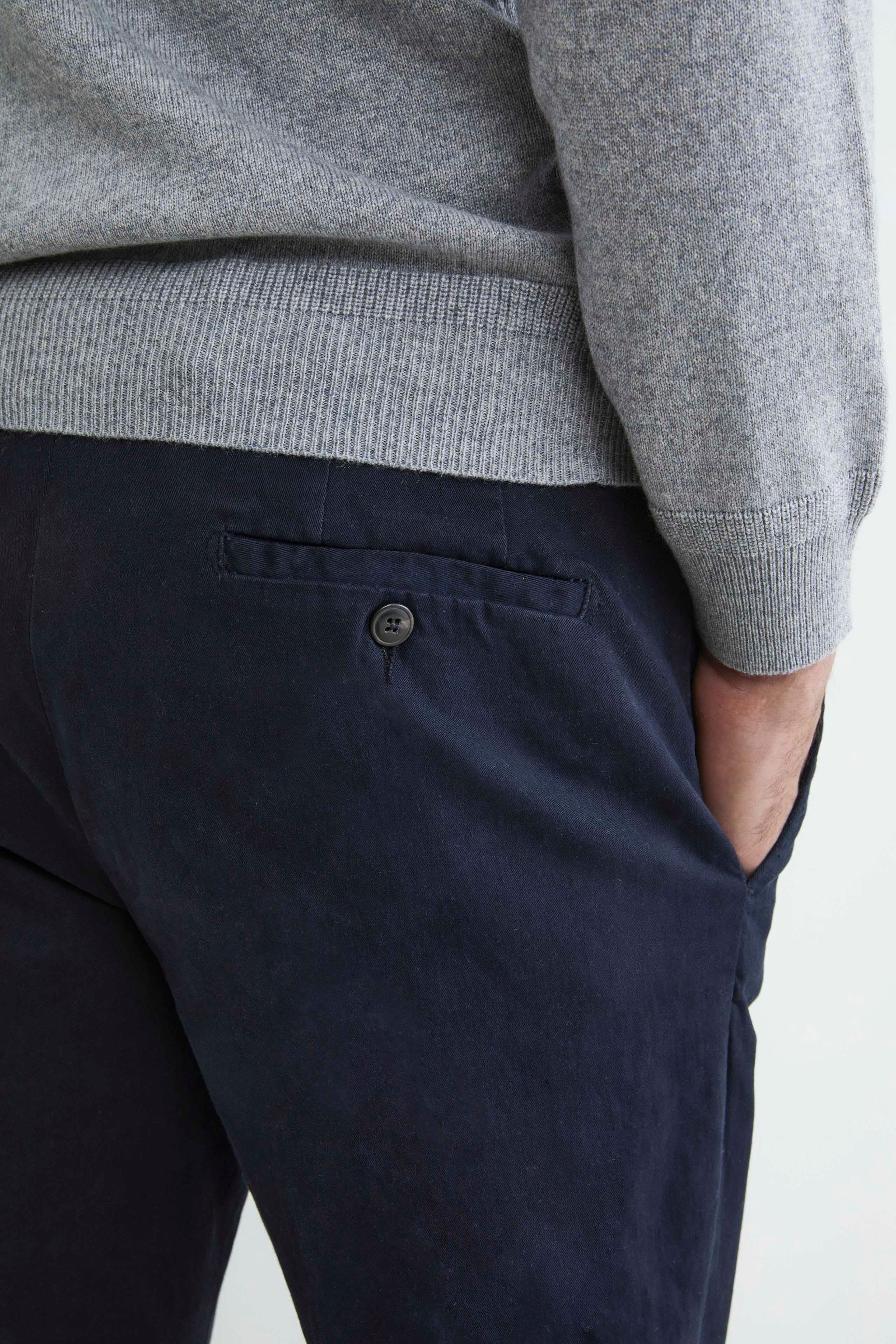 Pantaloni chino in gabardine - BLU NOTTE