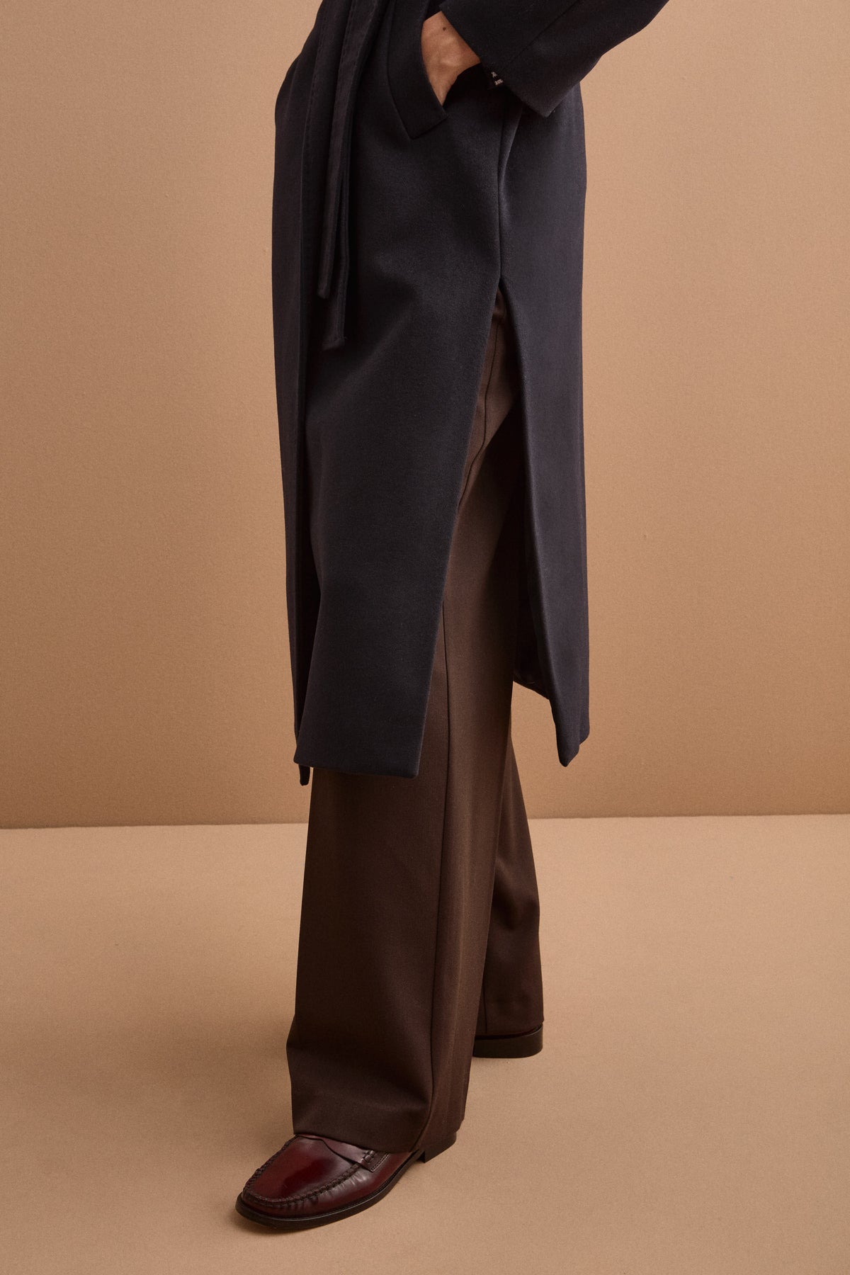 Cappotto lungo in lana e cashmere - BLU
