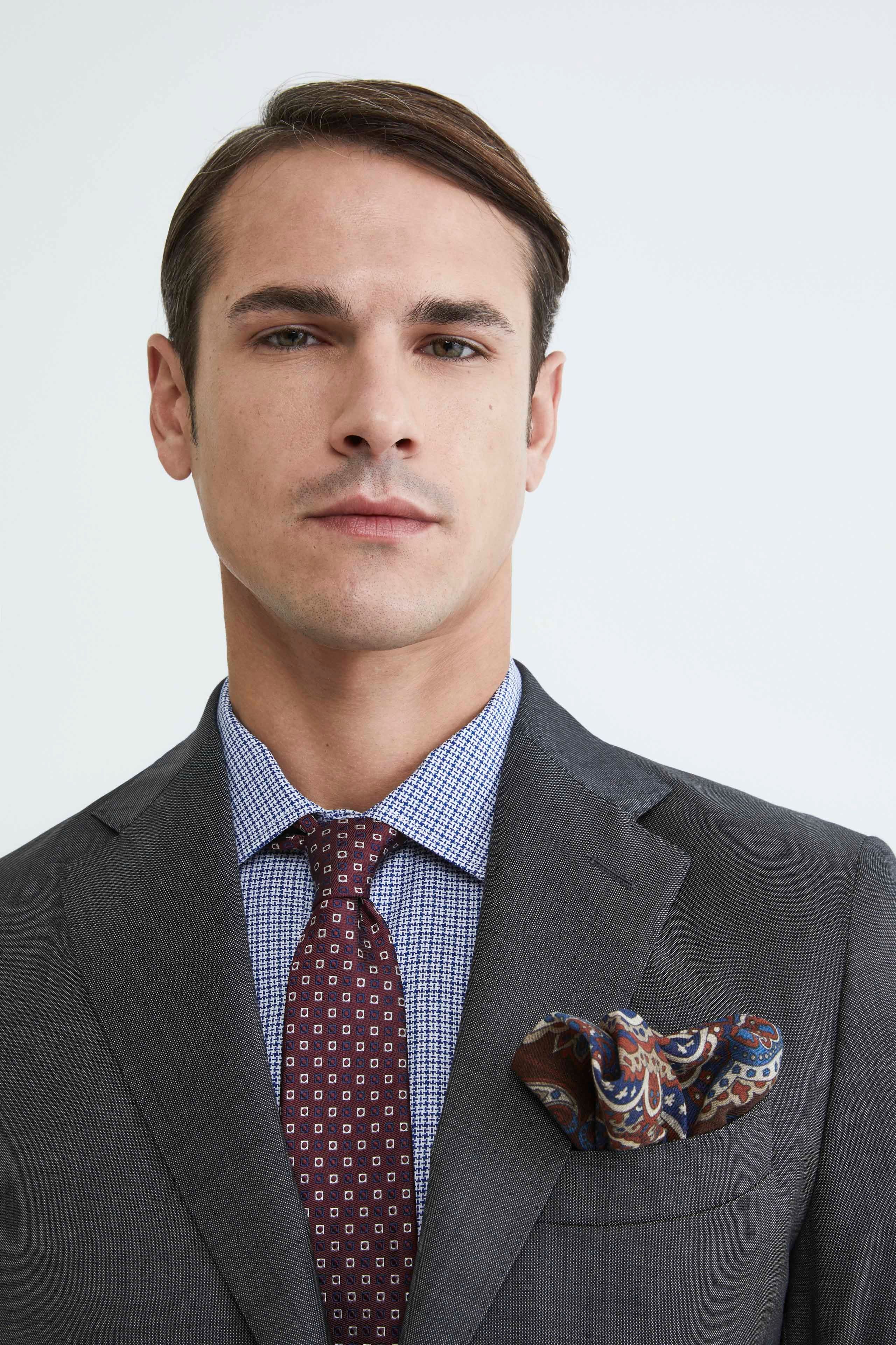 Pochette in lana - FANT. BLU/BORDEAUX