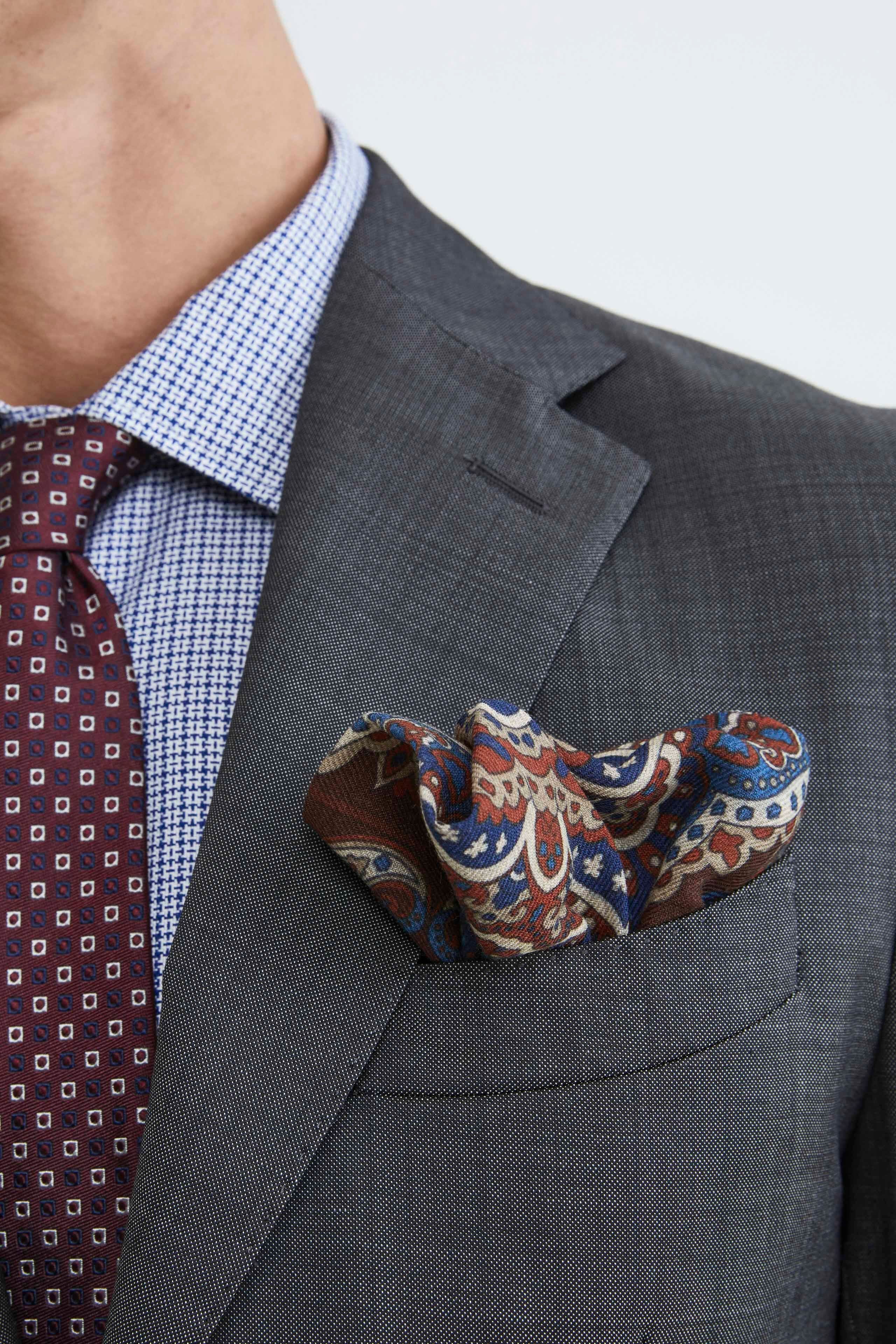 Pochette in lana - FANT. BLU/BORDEAUX