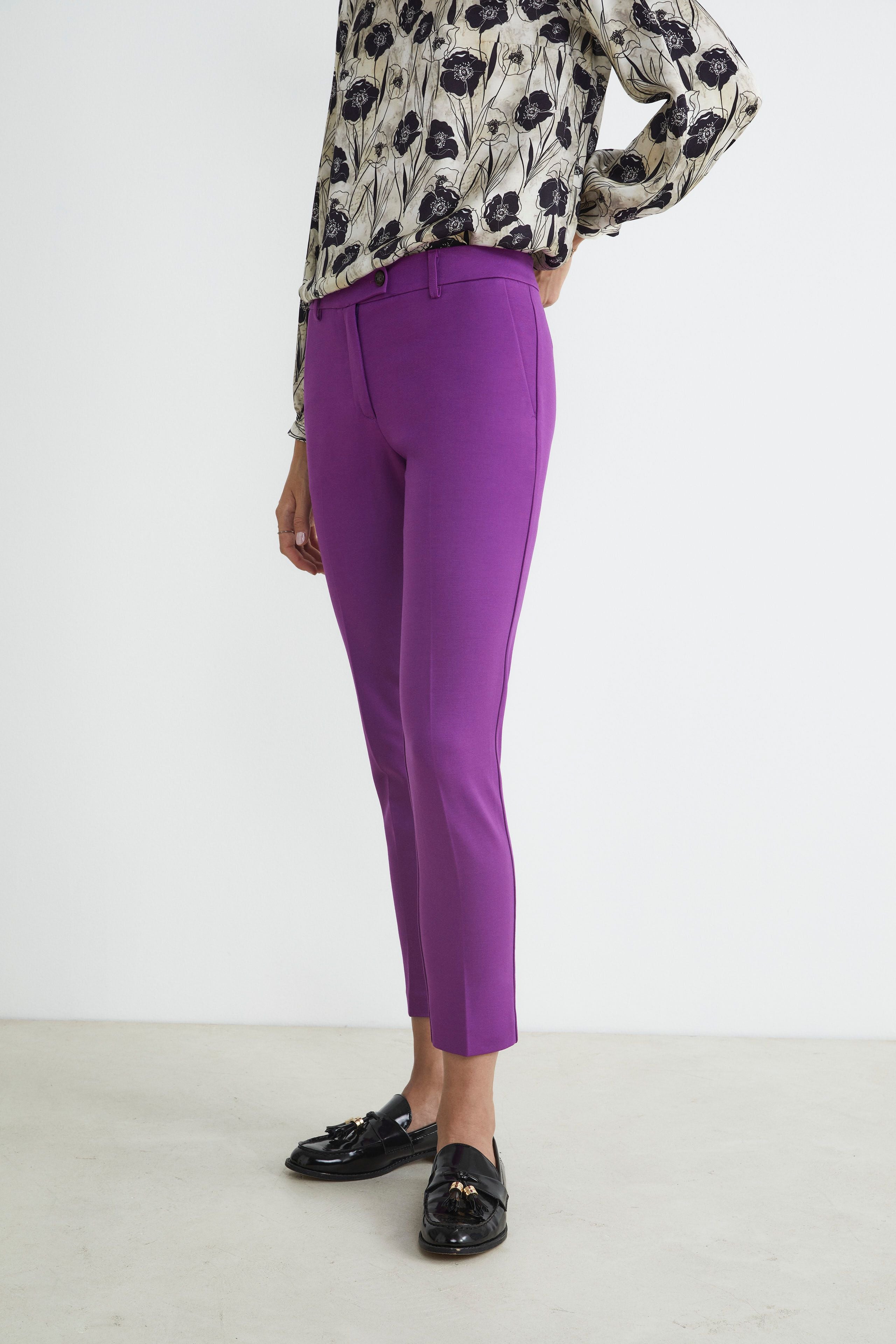 Pantaloni eleganti con elastico - VIOLA