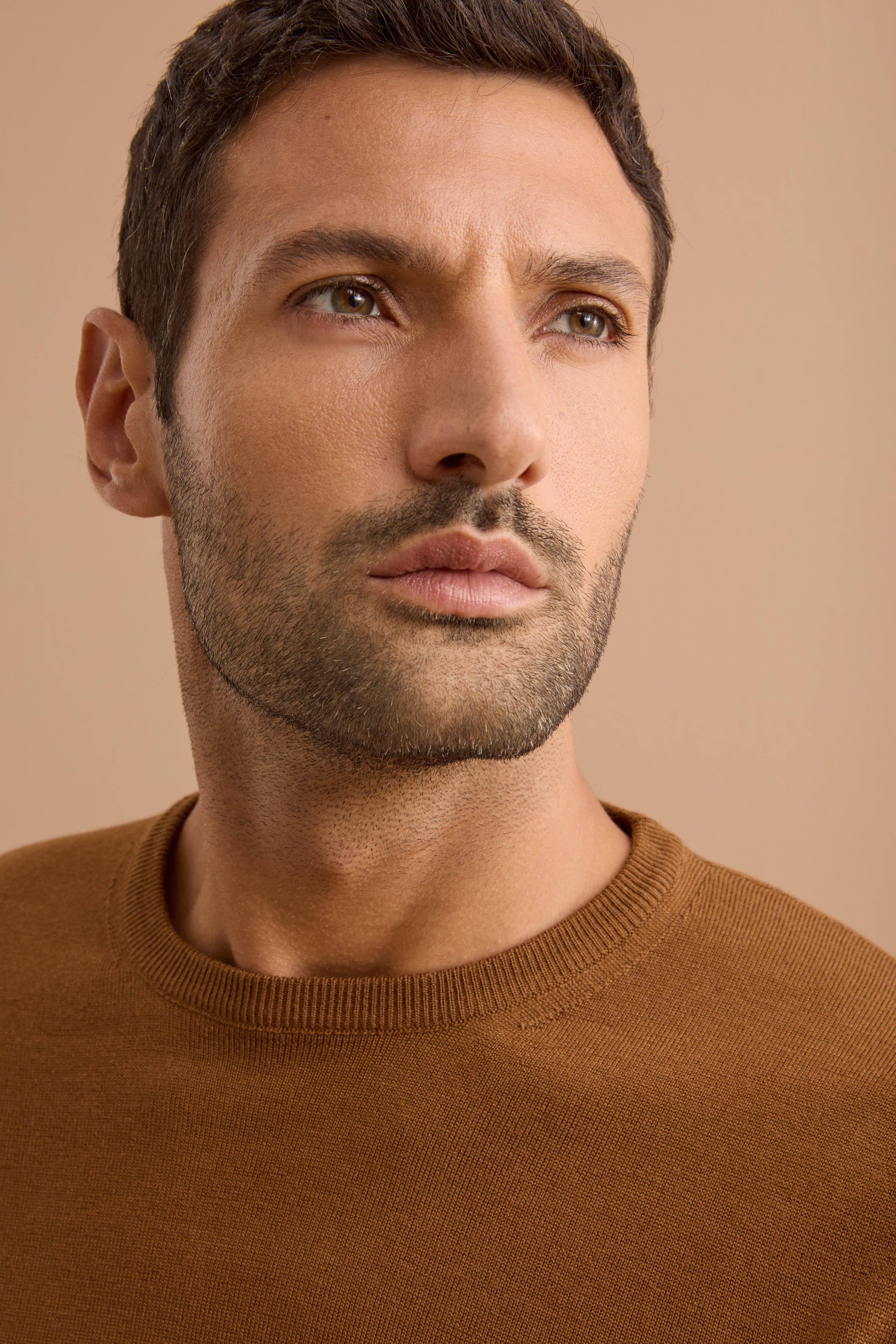 Pullover Girocollo in Lana Merino - CAMMELLO