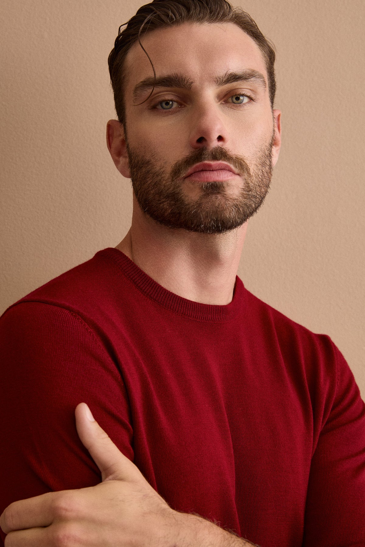 Pullover Girocollo in Lana Merino - BORDEAUX SCURO