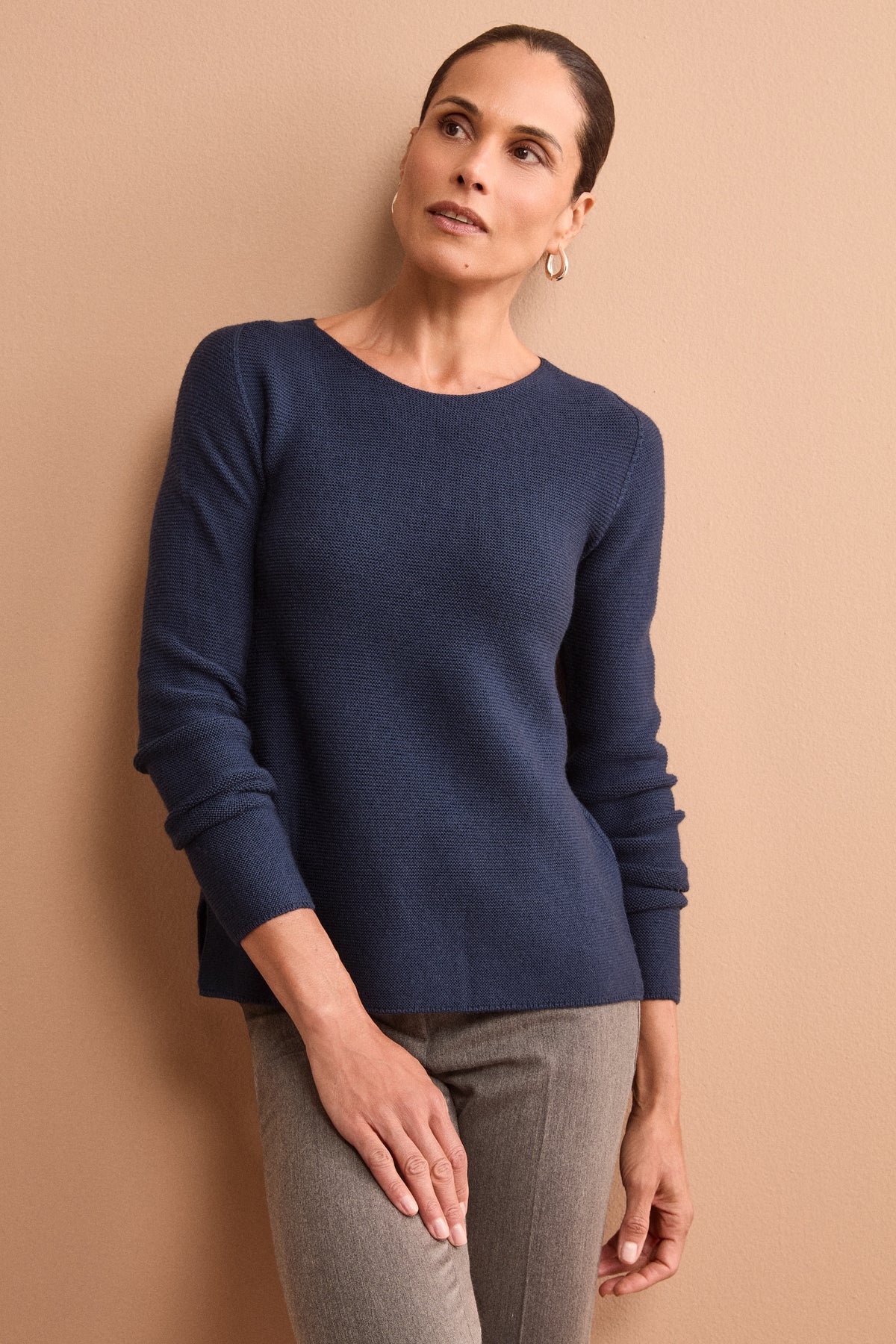 Maglia Barchetta in Lana Merino - NAVY