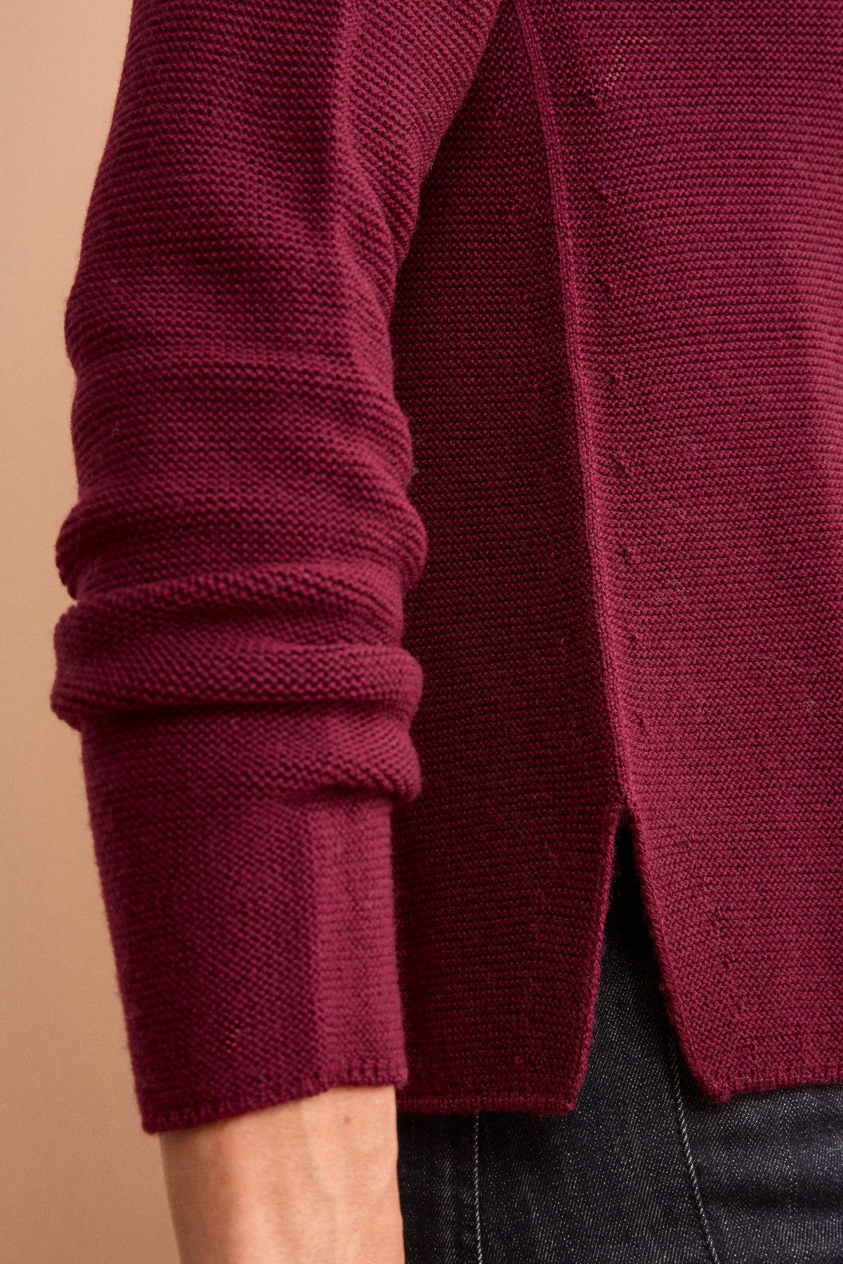 Maglia con Spacchi in Lana Merino - BORDEAUX