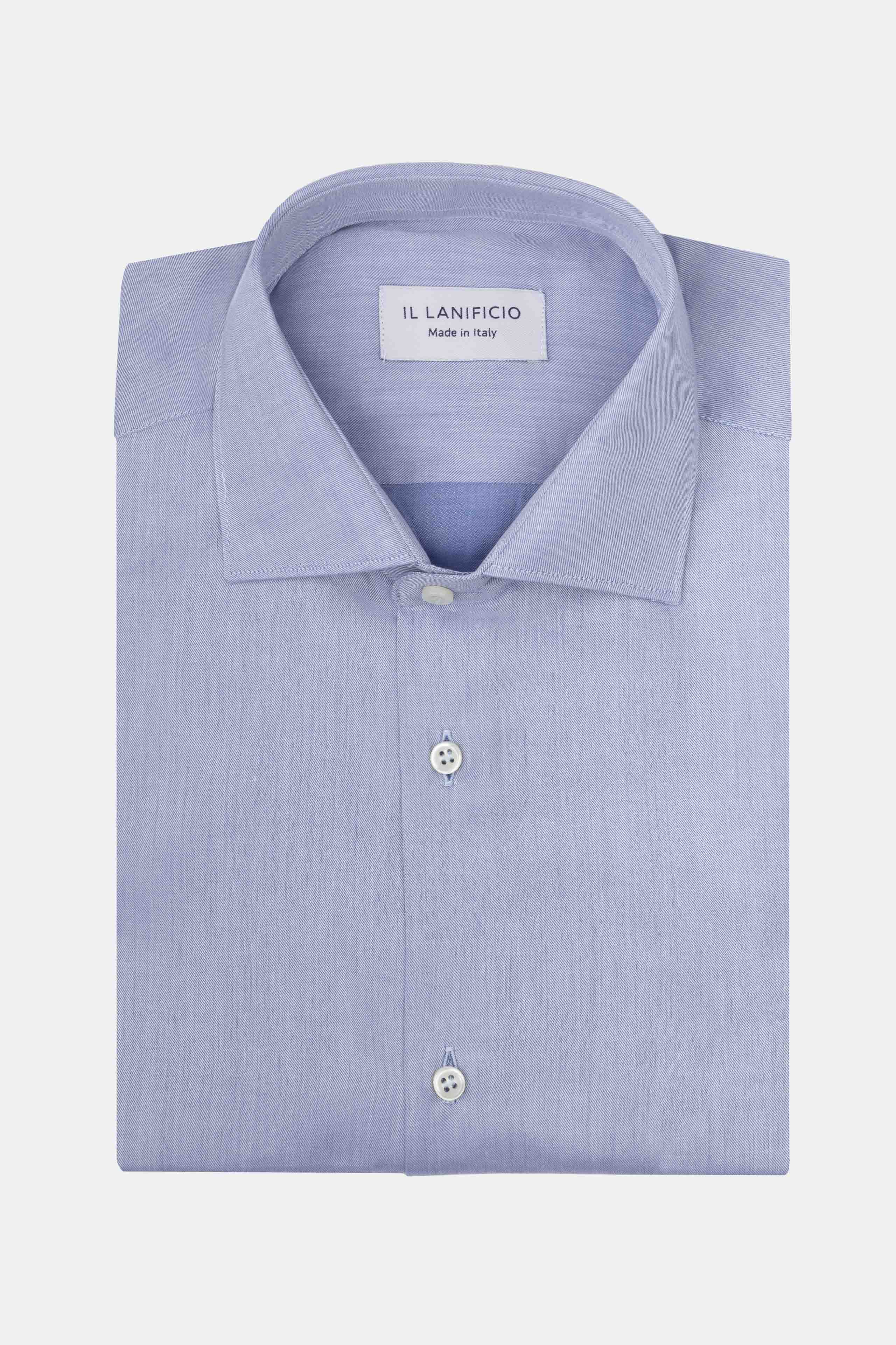 Camicia Regular Collo Francese - AZZURRO