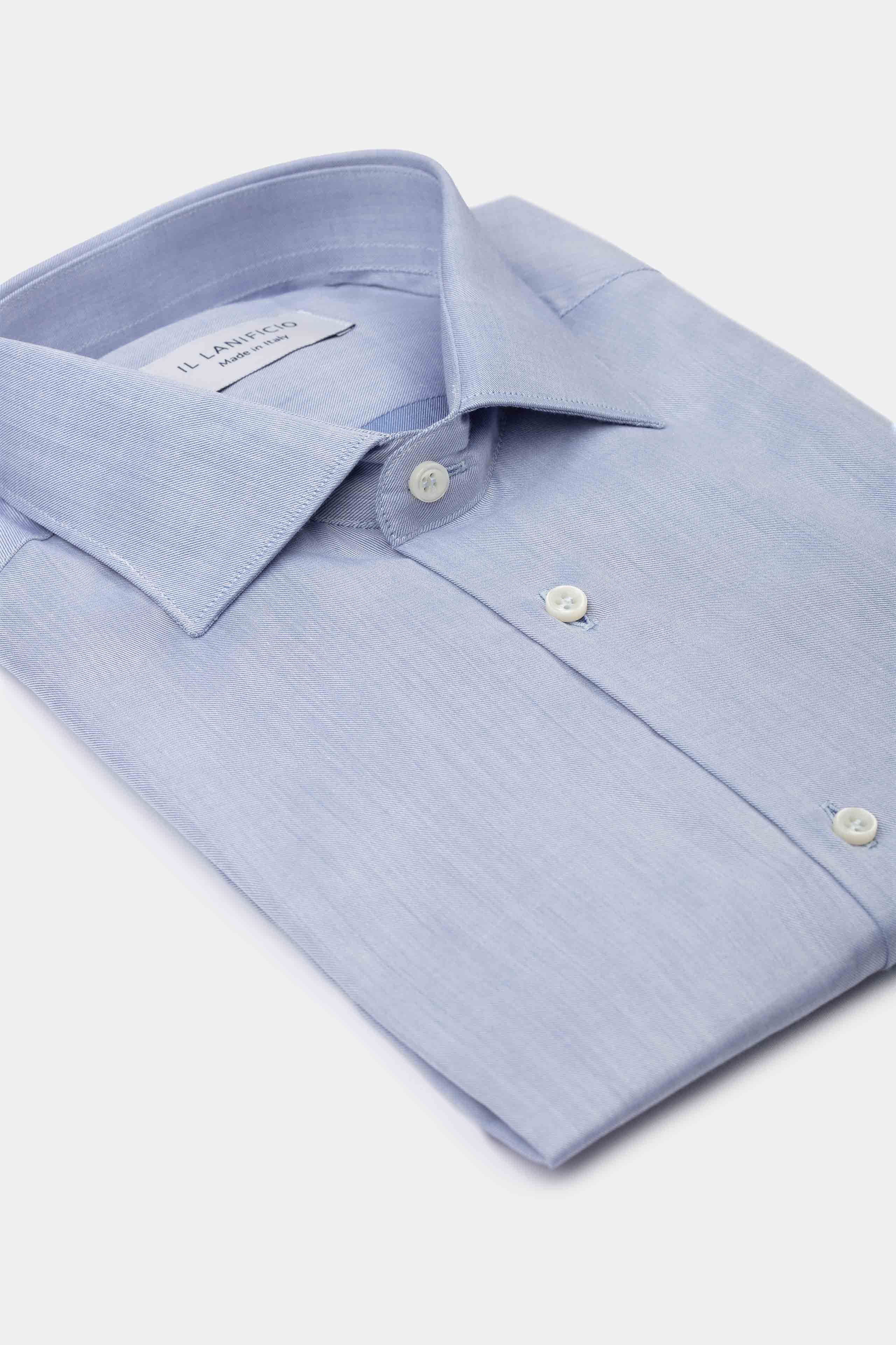 Camicia Regular Collo Francese - AZZURRO