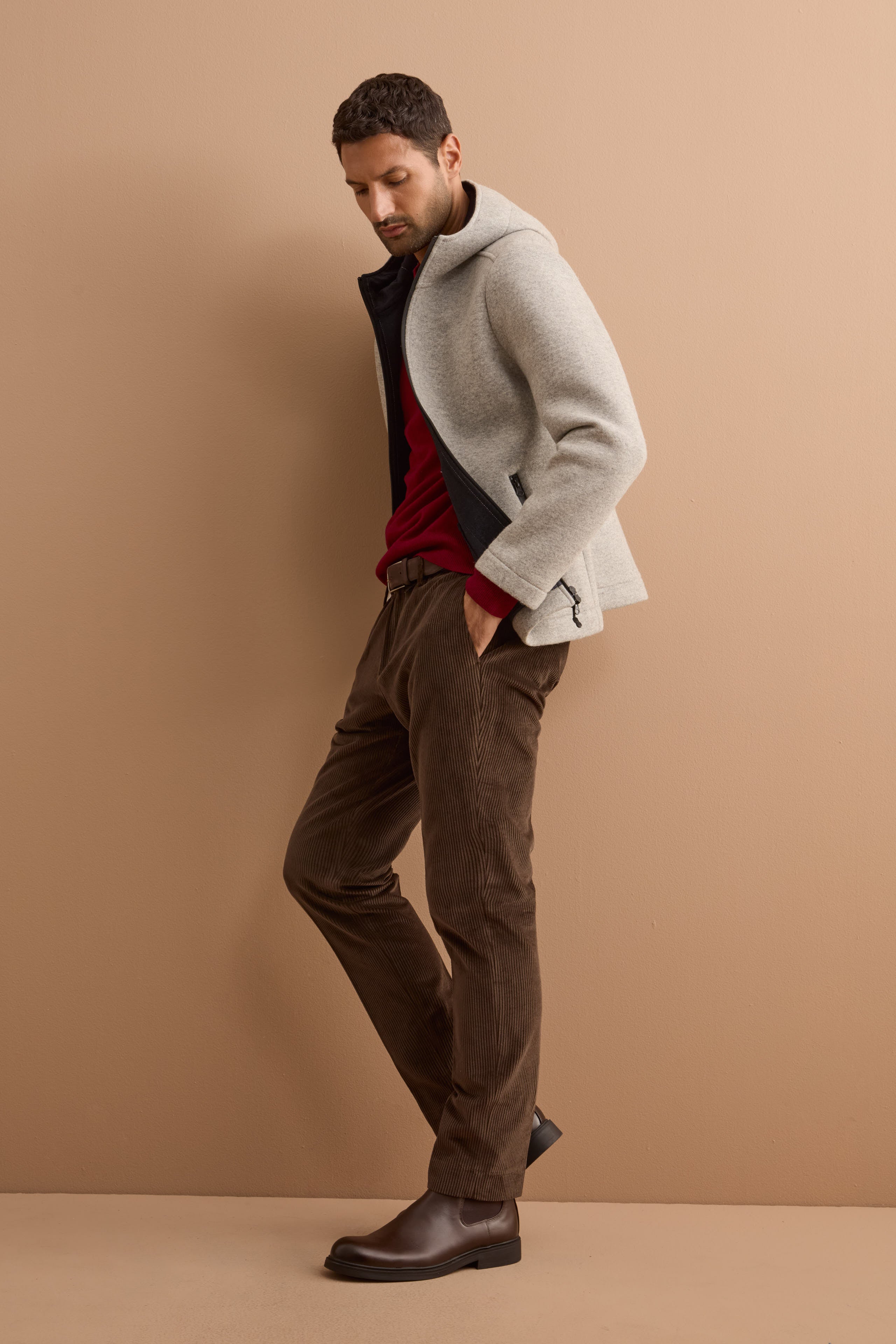 Pantalone in Velluto Regular Fit - MARRONE