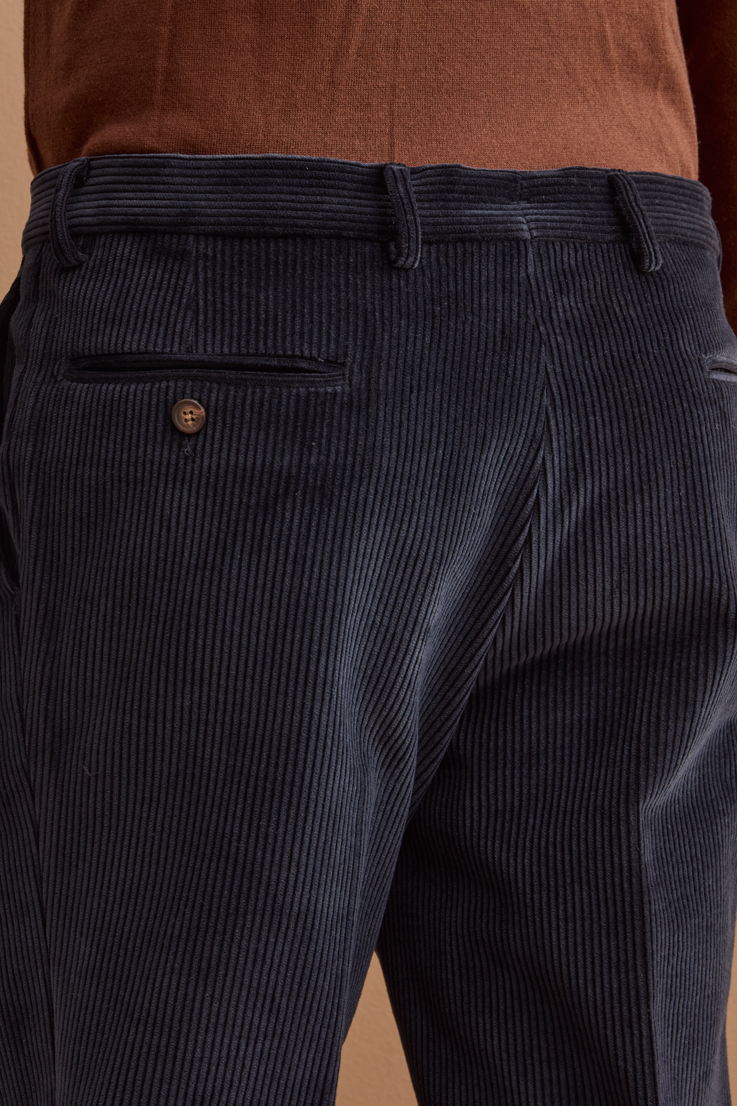 Pantalone Chino in Velluto Comfort Fit - BLU