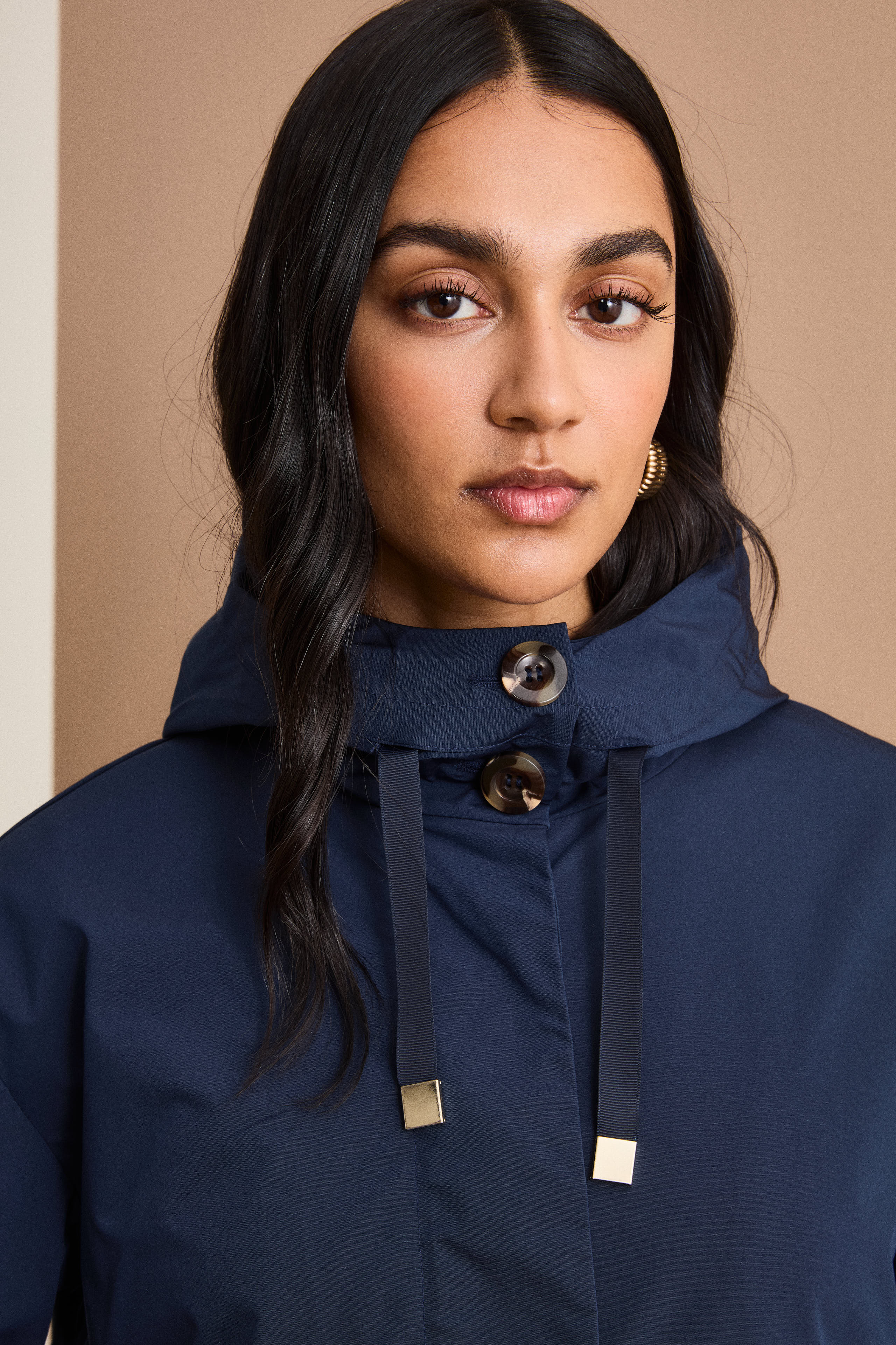 Giubbino Over con Cappuccio e Tasche Laterali - BLU