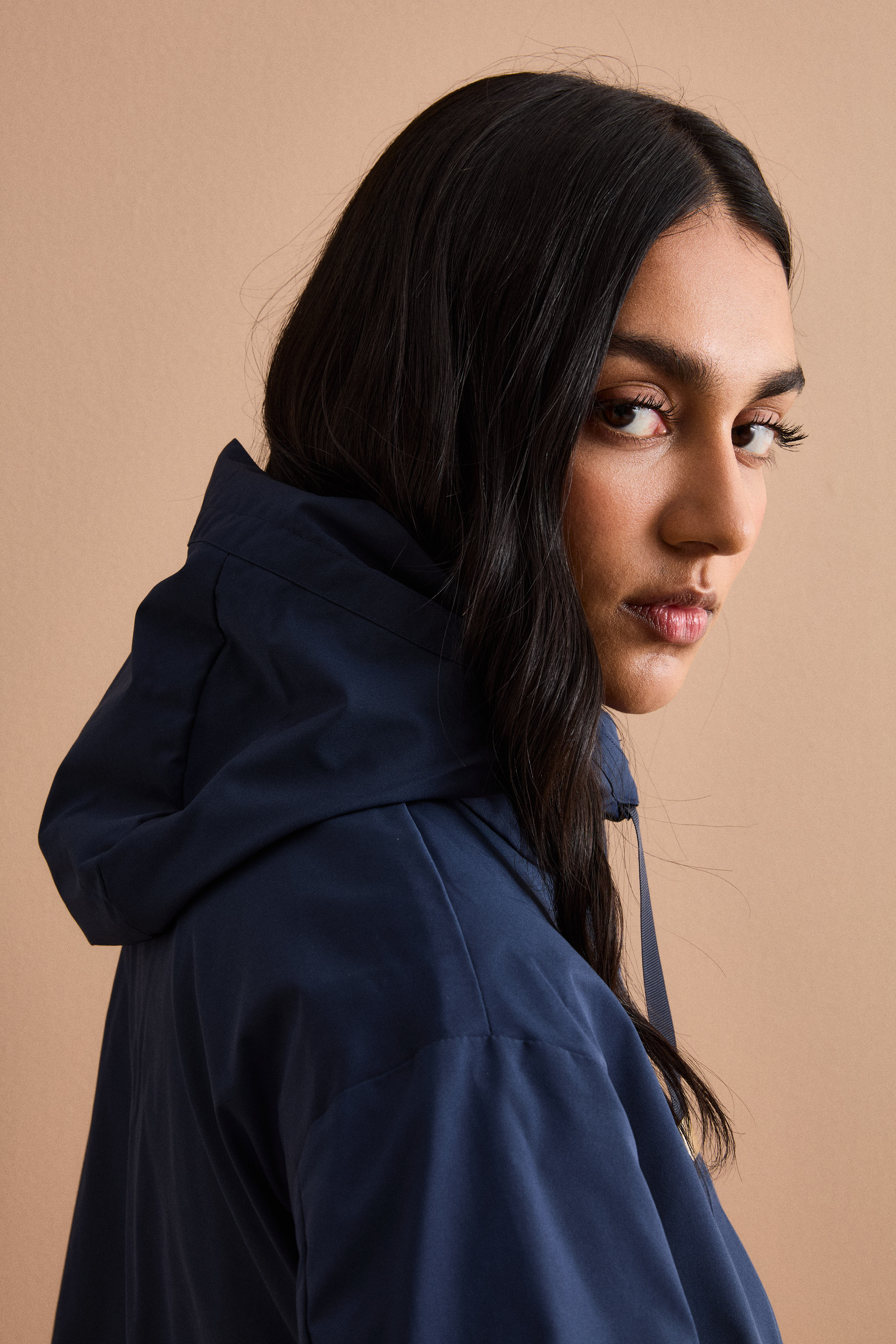 Giubbino Over con Cappuccio e Tasche Laterali - BLU