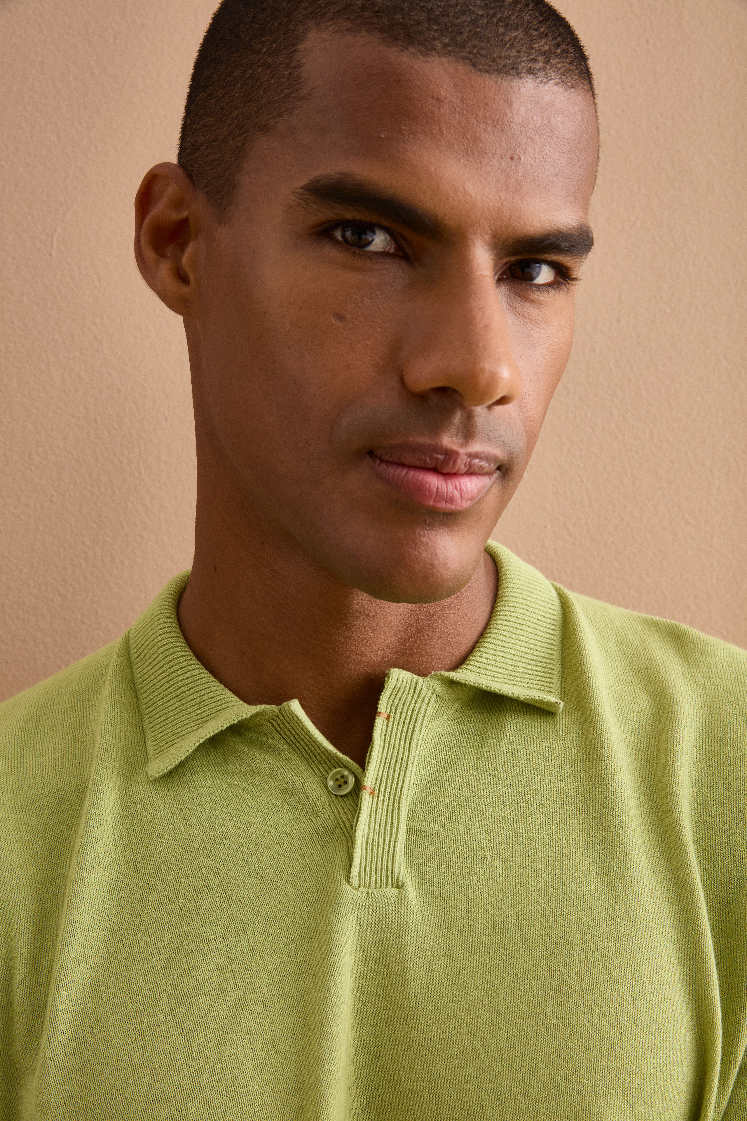 Polo Regular Fit in Cotone Crêpe - VERDE