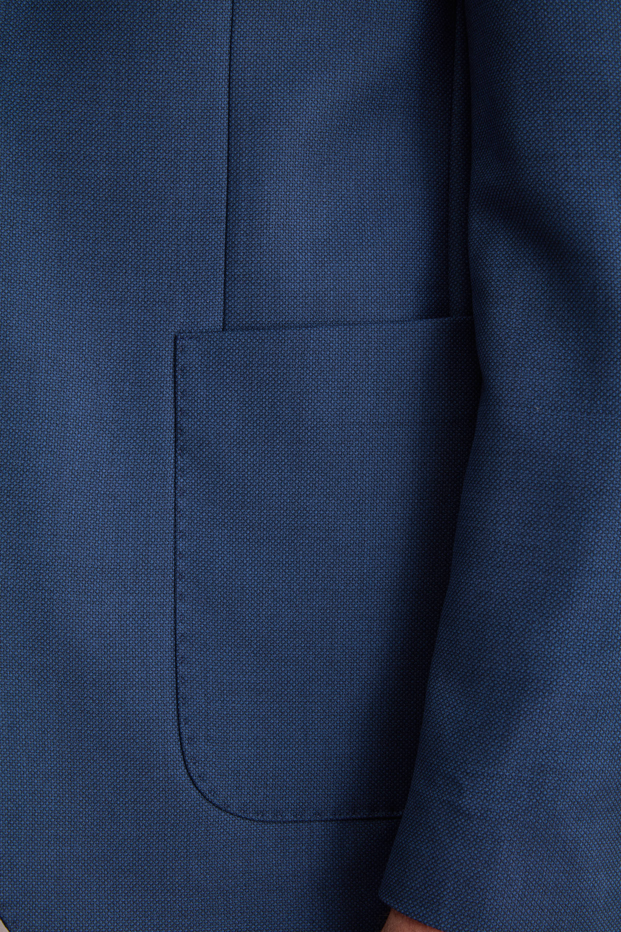 Giacca Monopetto Foderata Slim Fit in Pura Lana Vergine - FANT. BLU