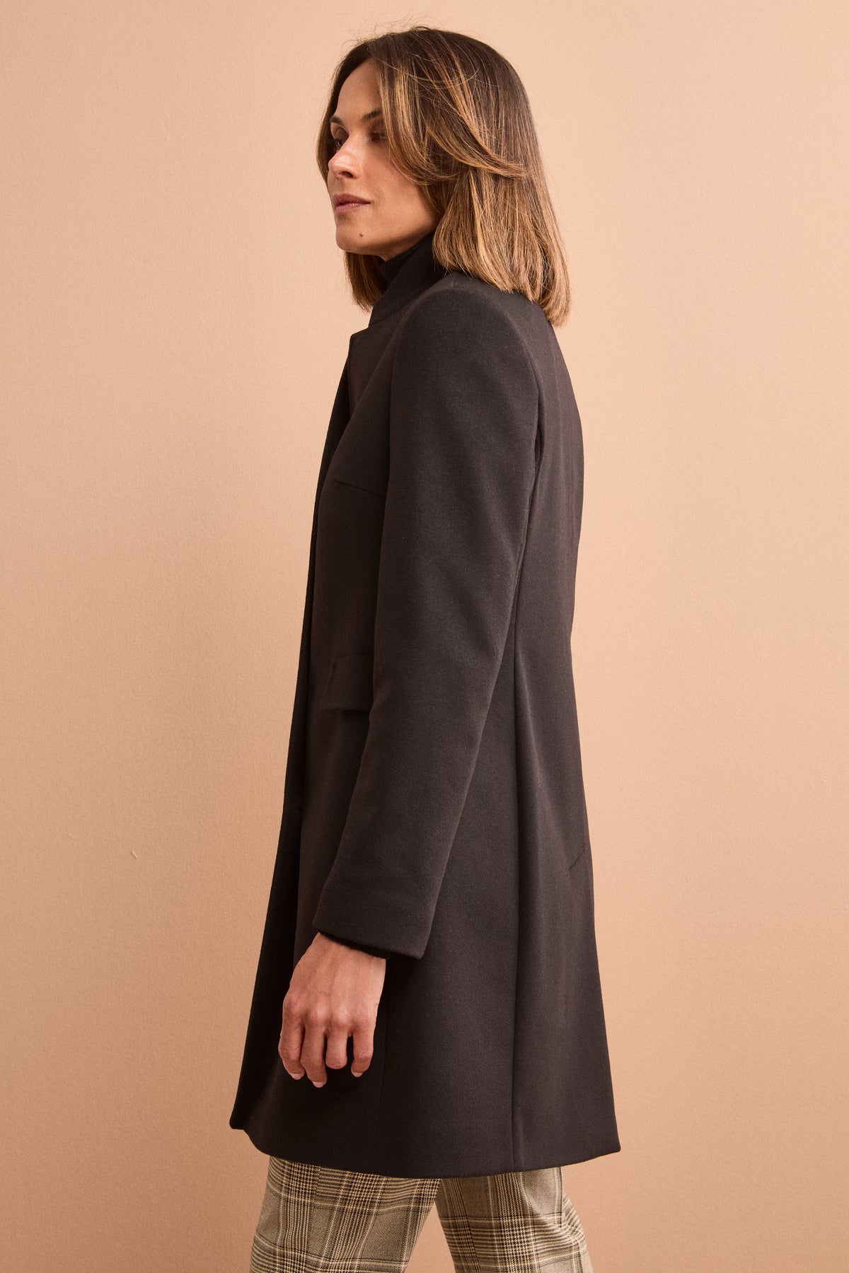 Cappotto Midi Sancrato in Misto Lana e Cashmere - NERO