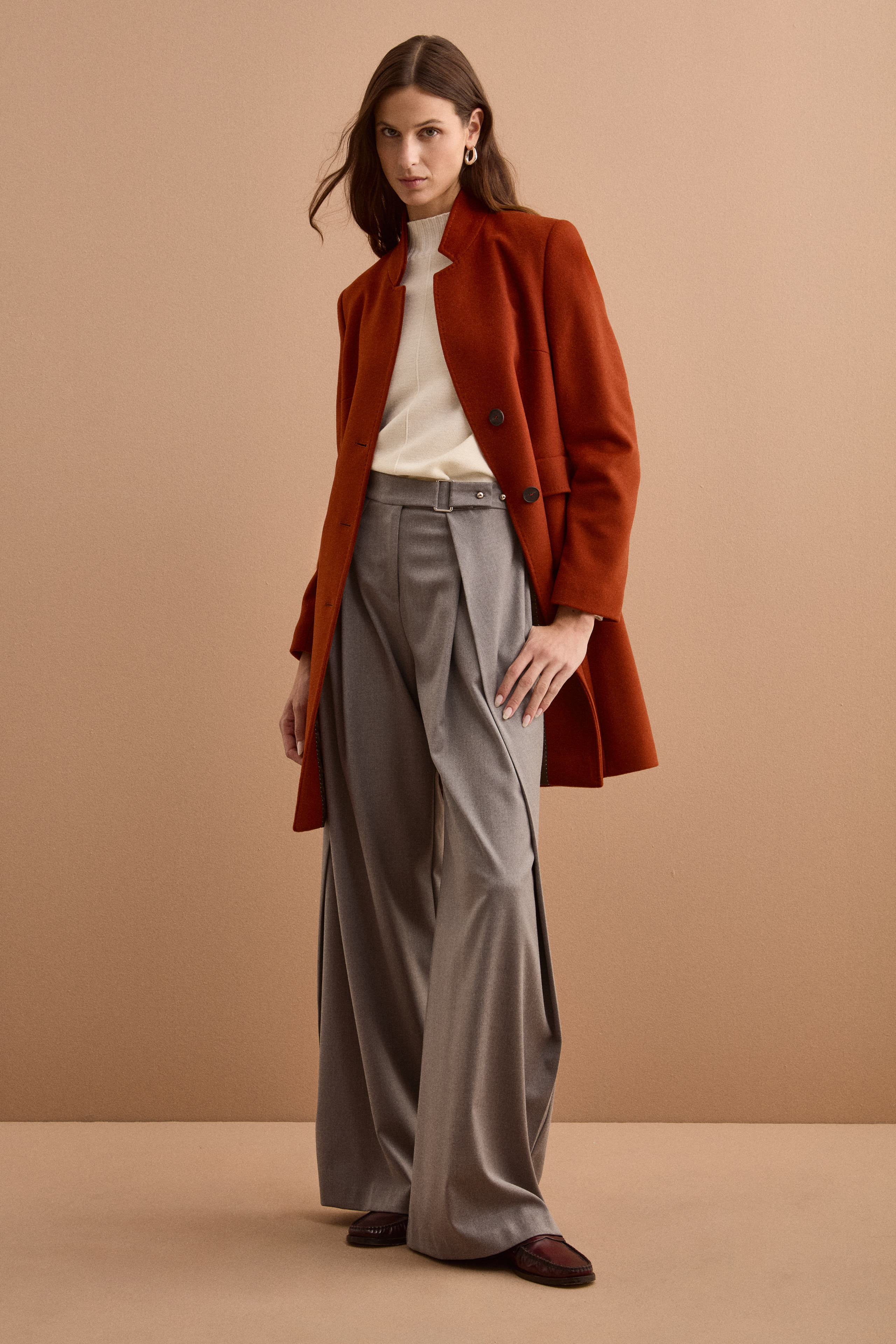 Cappotto Midi Sancrato in Misto Lana e Cashmere - COCCIO