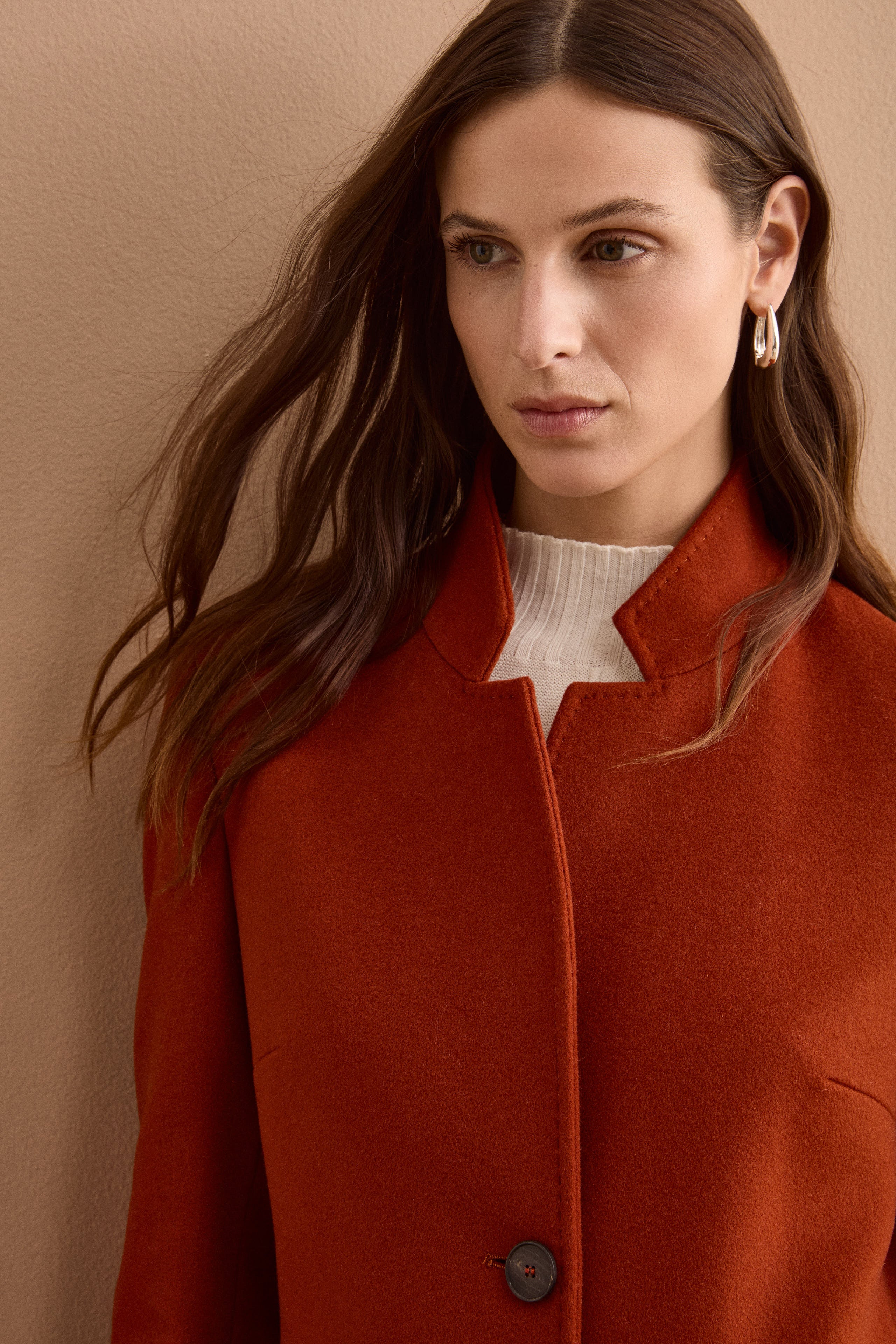 Cappotto Midi Sancrato in Misto Lana e Cashmere - COCCIO