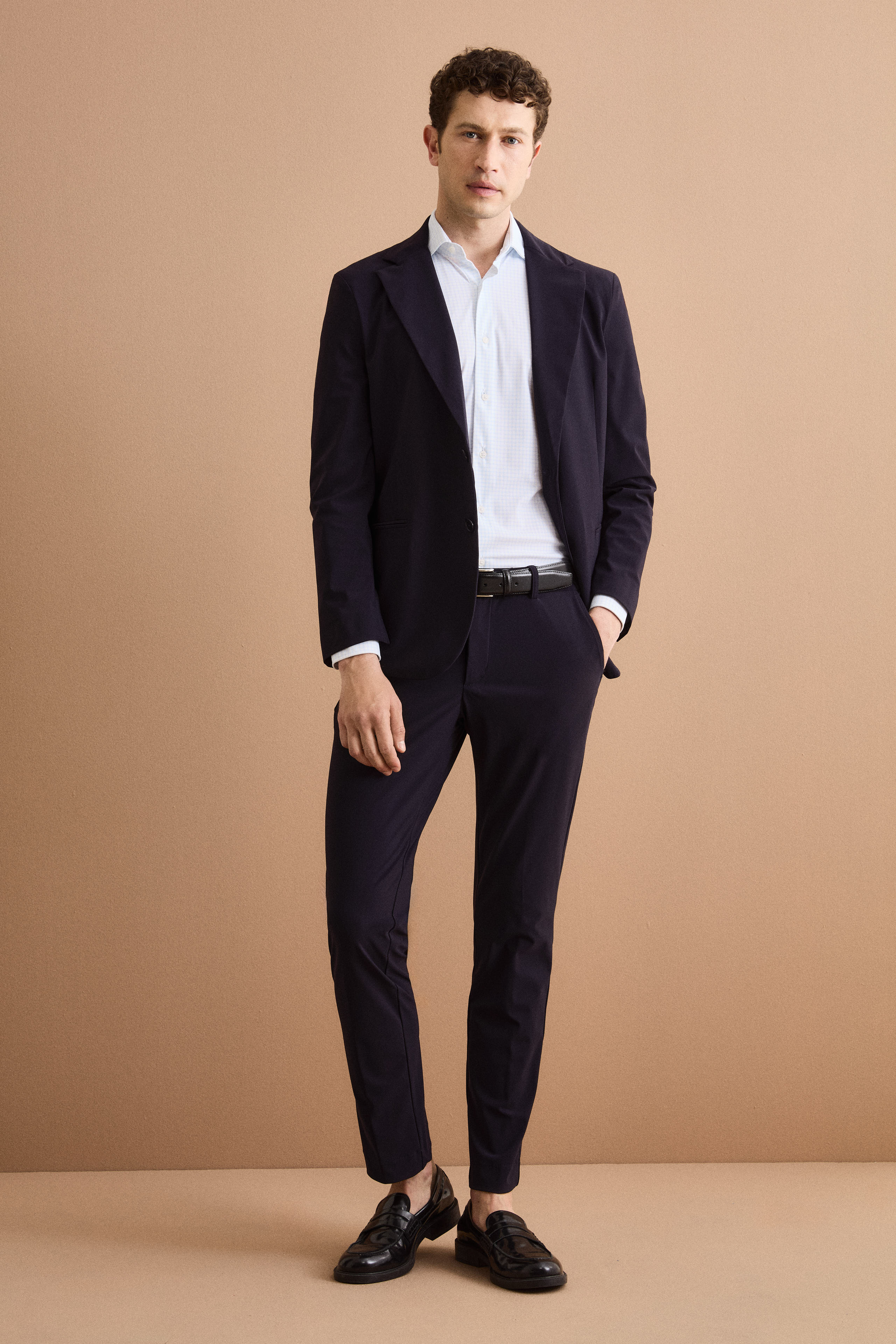 Abito Monopetto Semifoderato in Jersey - BLU