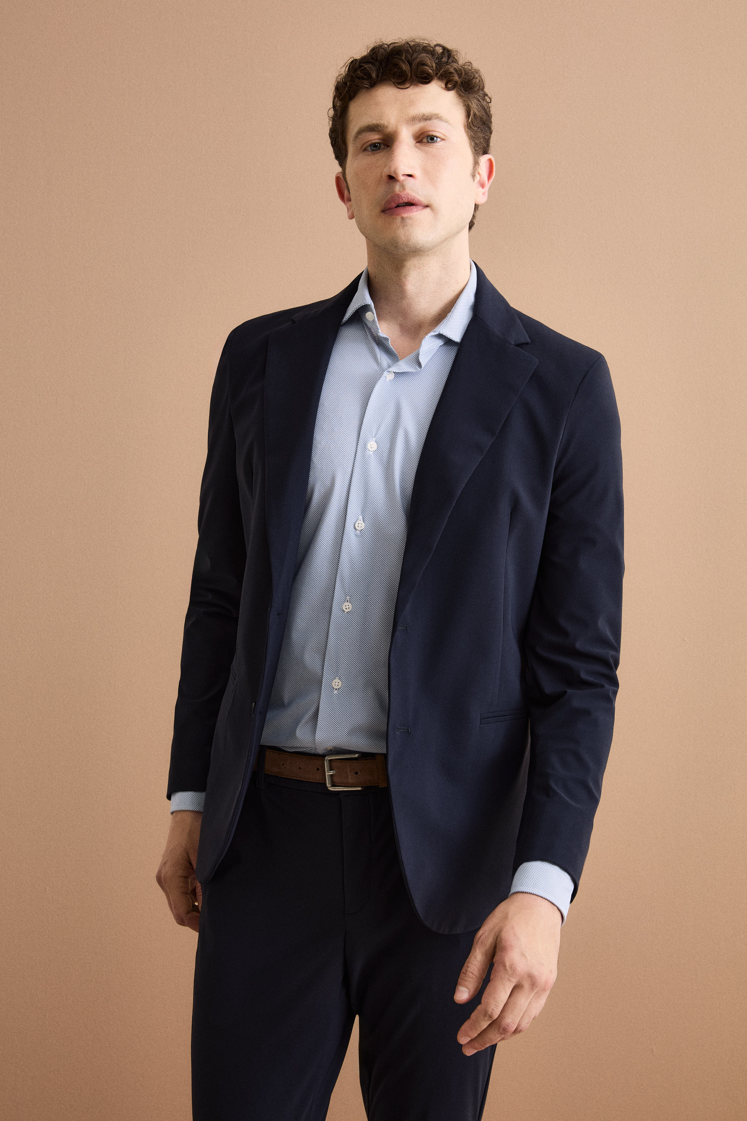 Abito Monopetto Semifoderato in Jersey - BLU CHIARO