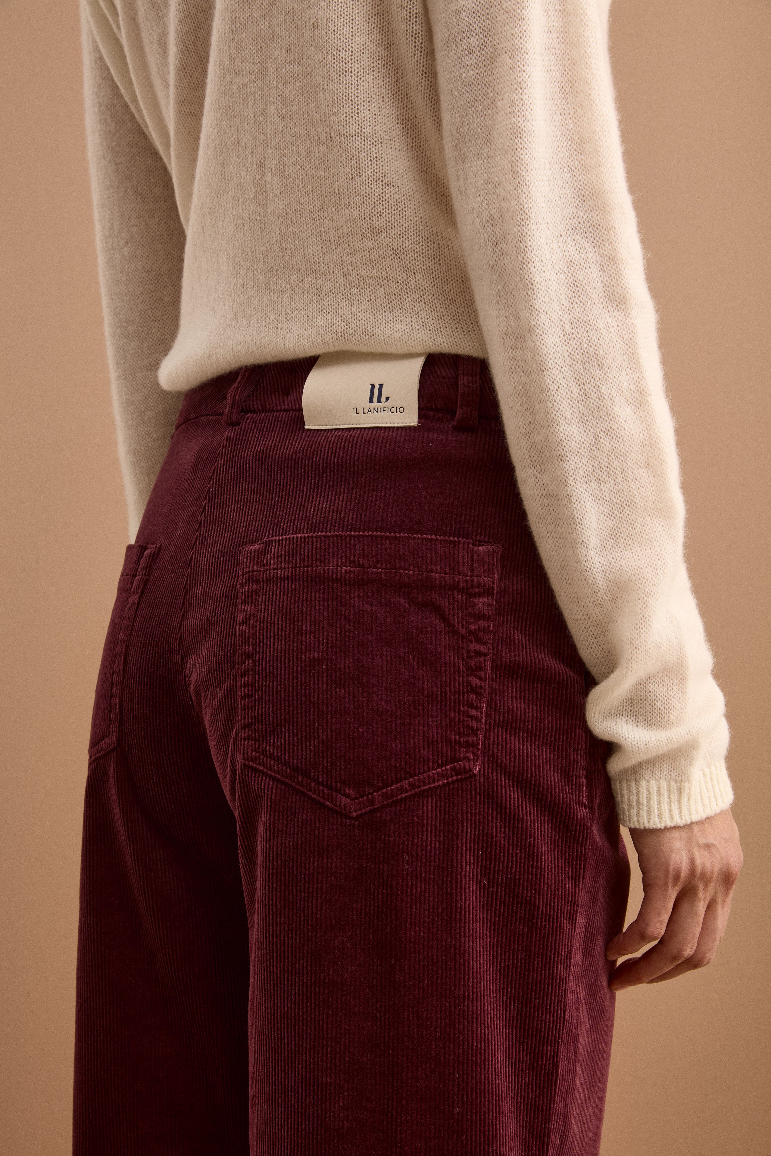 Pantalone in Velluto a Gamba Larga - BORDEAUX