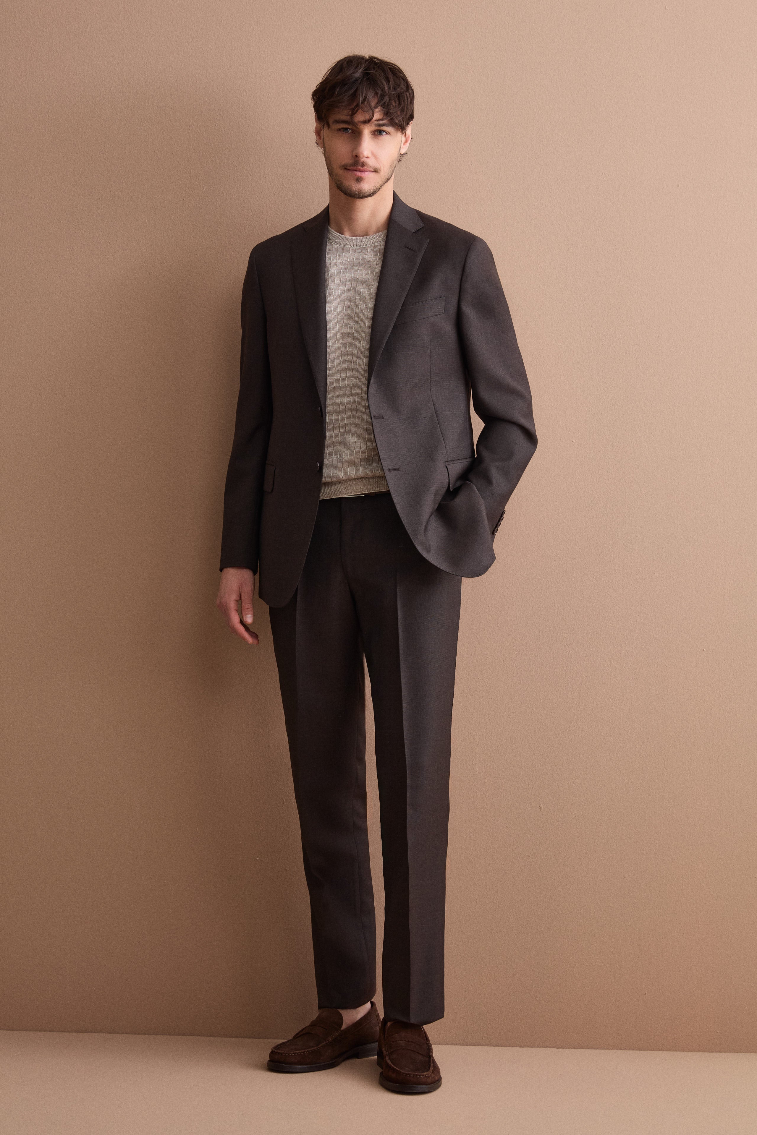 Abito Galles in Lana Vergine Regular Fit - GALLES MARRONE