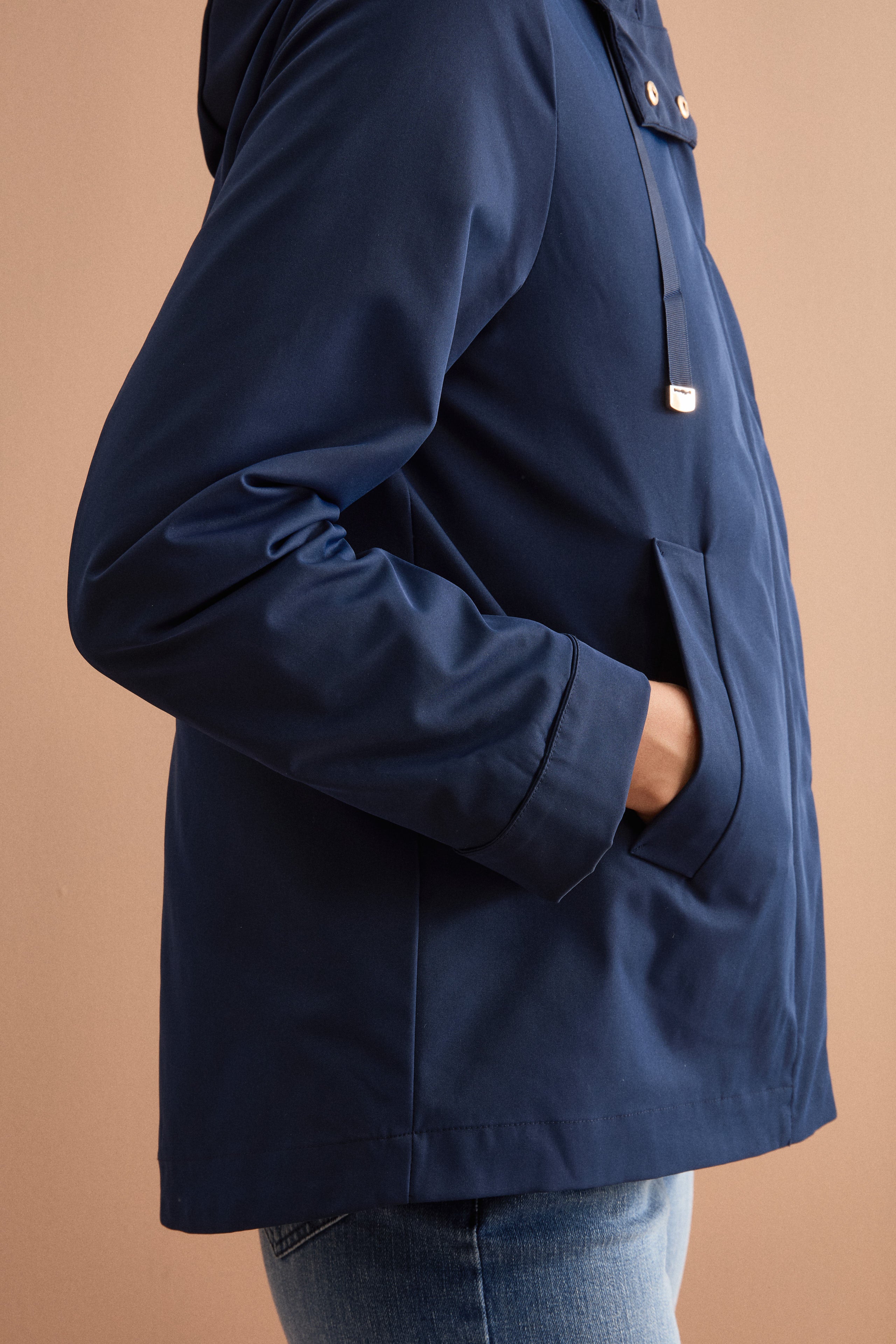 Giubbotto Impermeabile con Cappuccio e Gilet Removibile - BLU