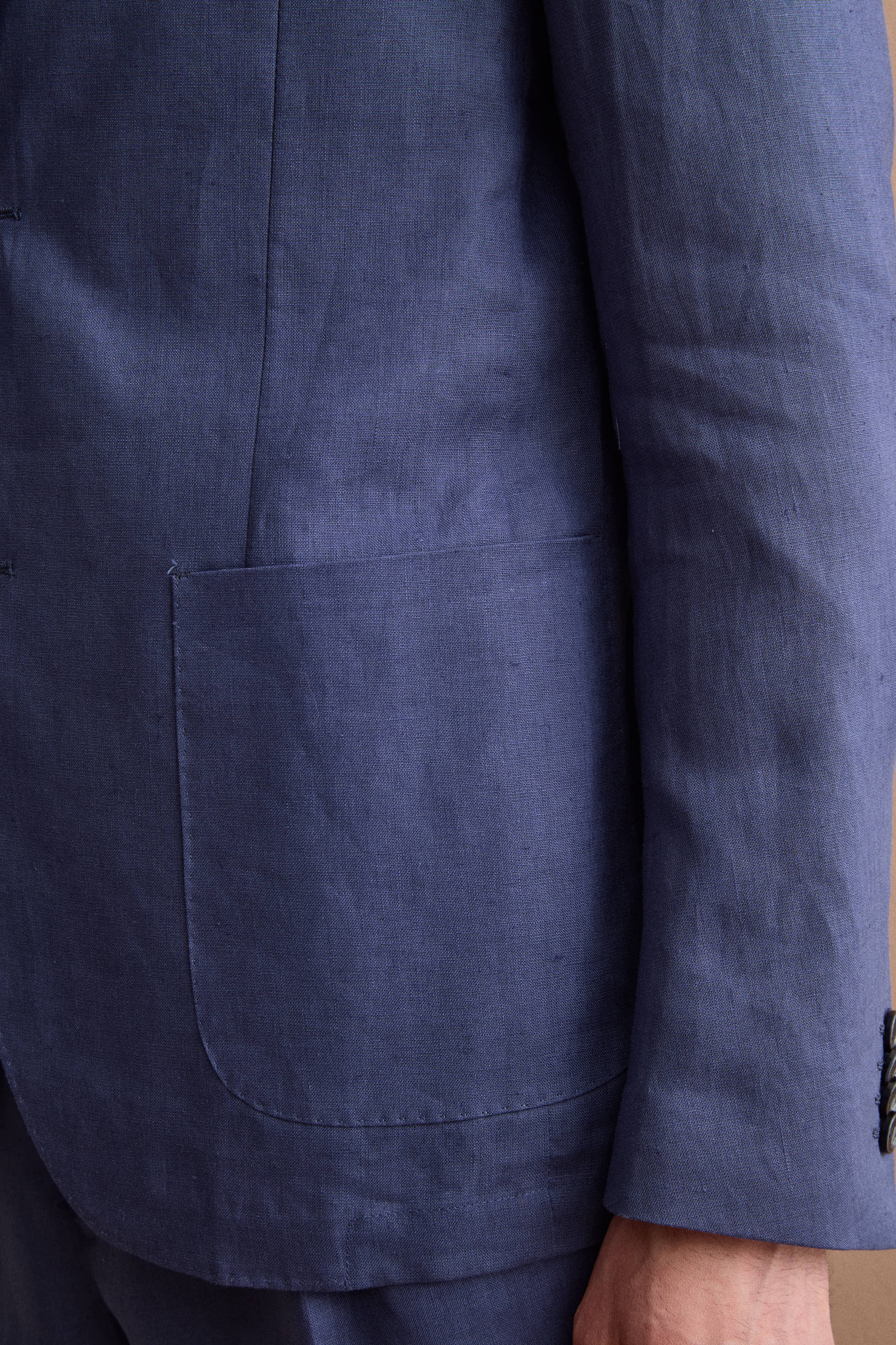 Abito Slim Fit Semifoderato in Lino - BLU