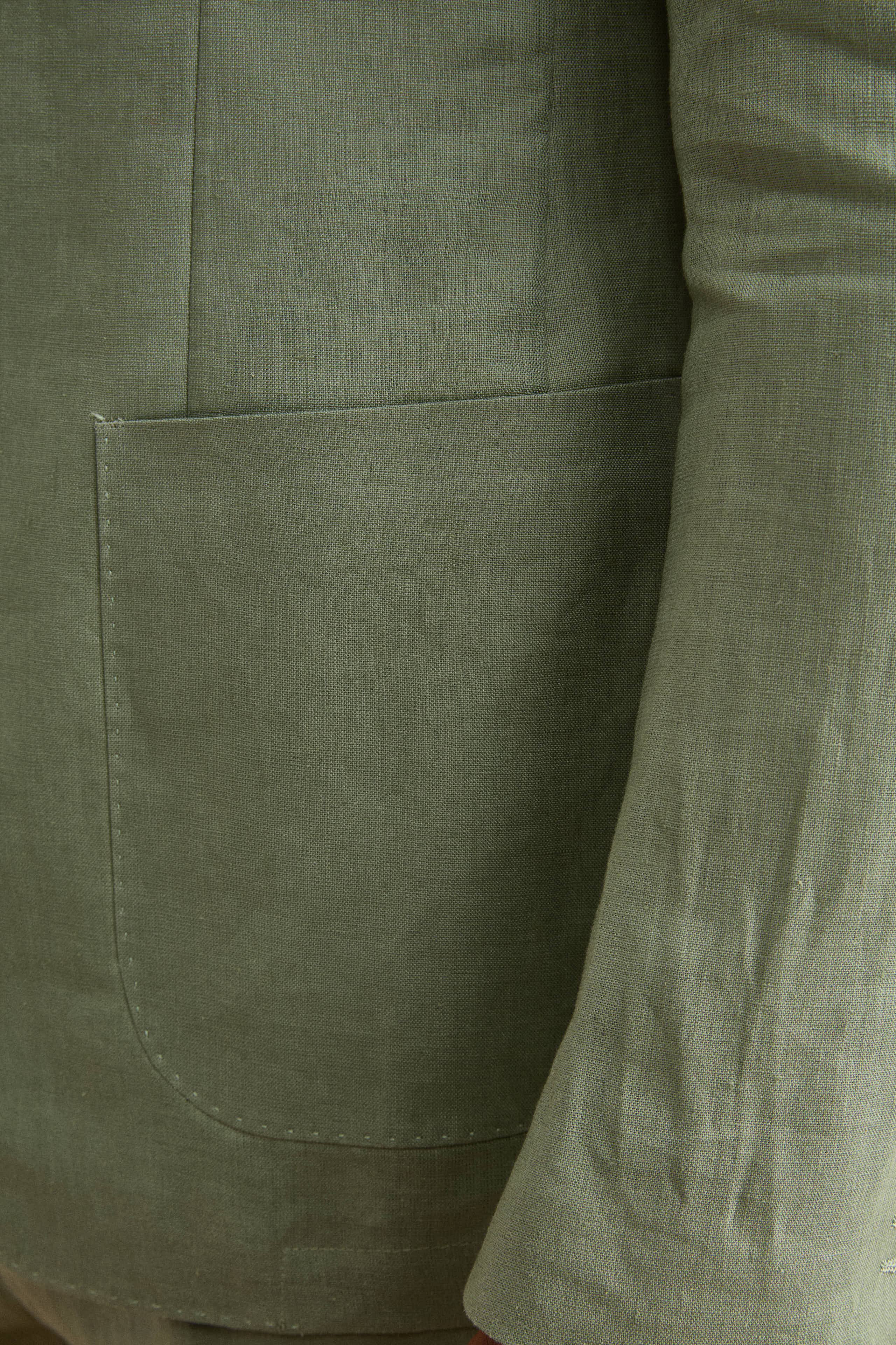 Abito Slim Fit Semifoderato in Lino - SALVIA