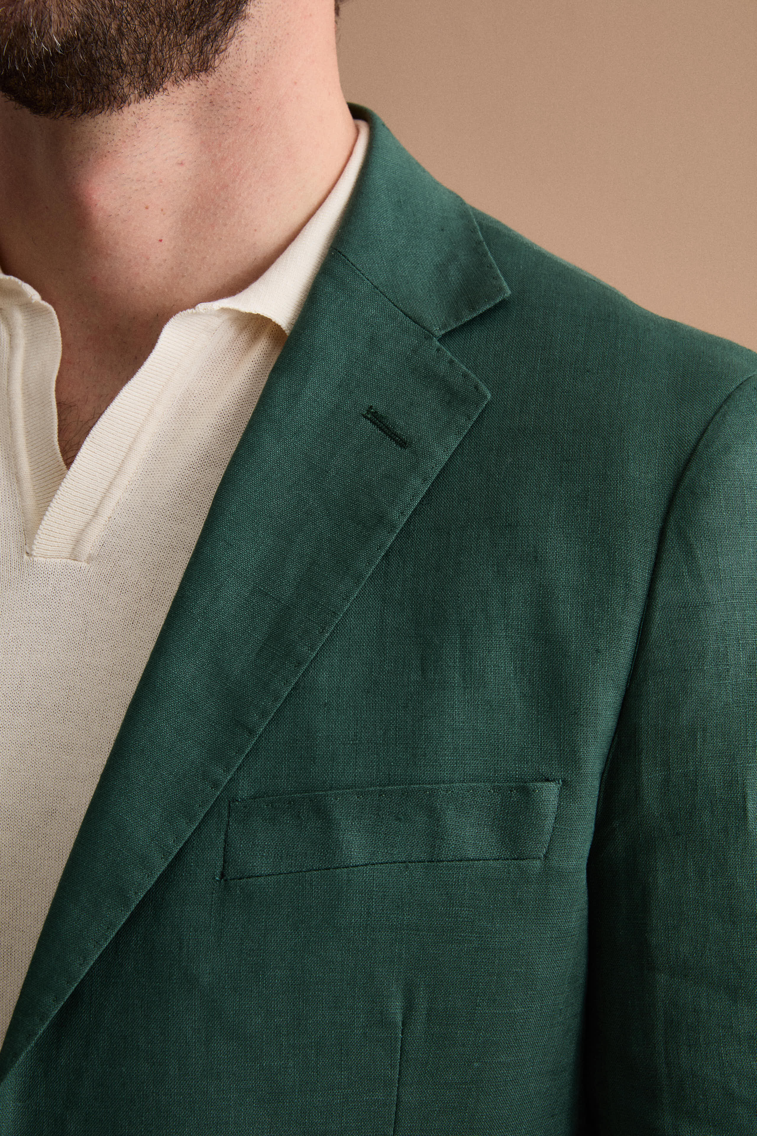 Abito Monopetto Comfort Fit in Puro Lino - VERDE
