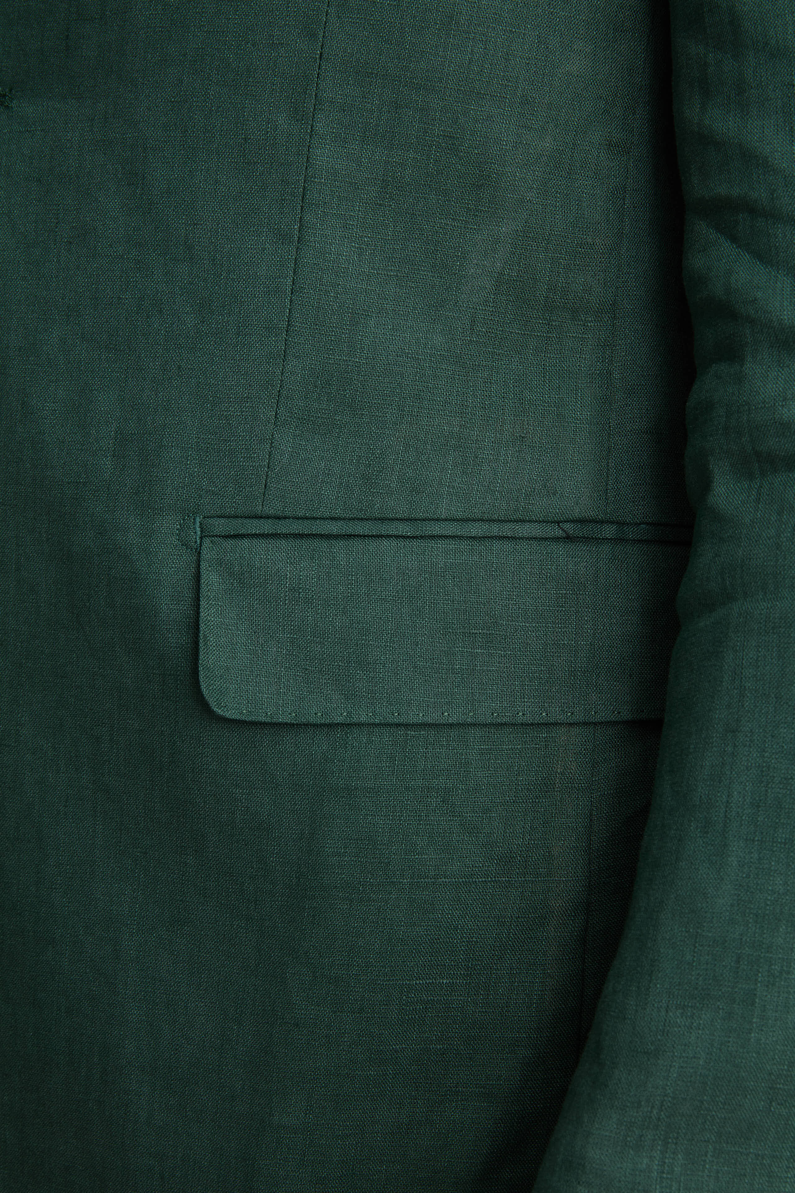 Abito Monopetto Comfort Fit in Puro Lino - VERDE