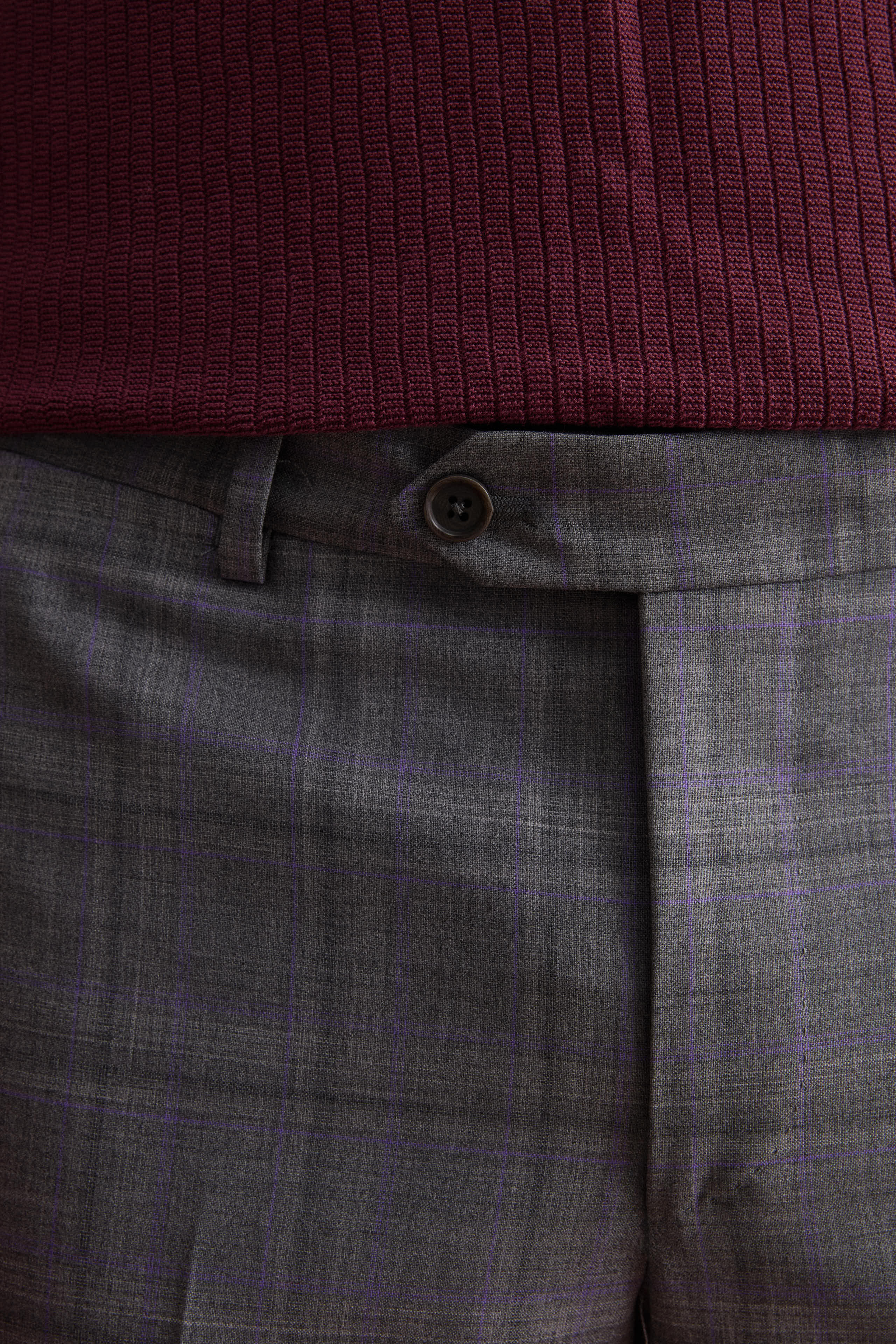 Abito Check Monopetto Foderato Regular Fit in Lana Vergine - GRIGIO QUADRI