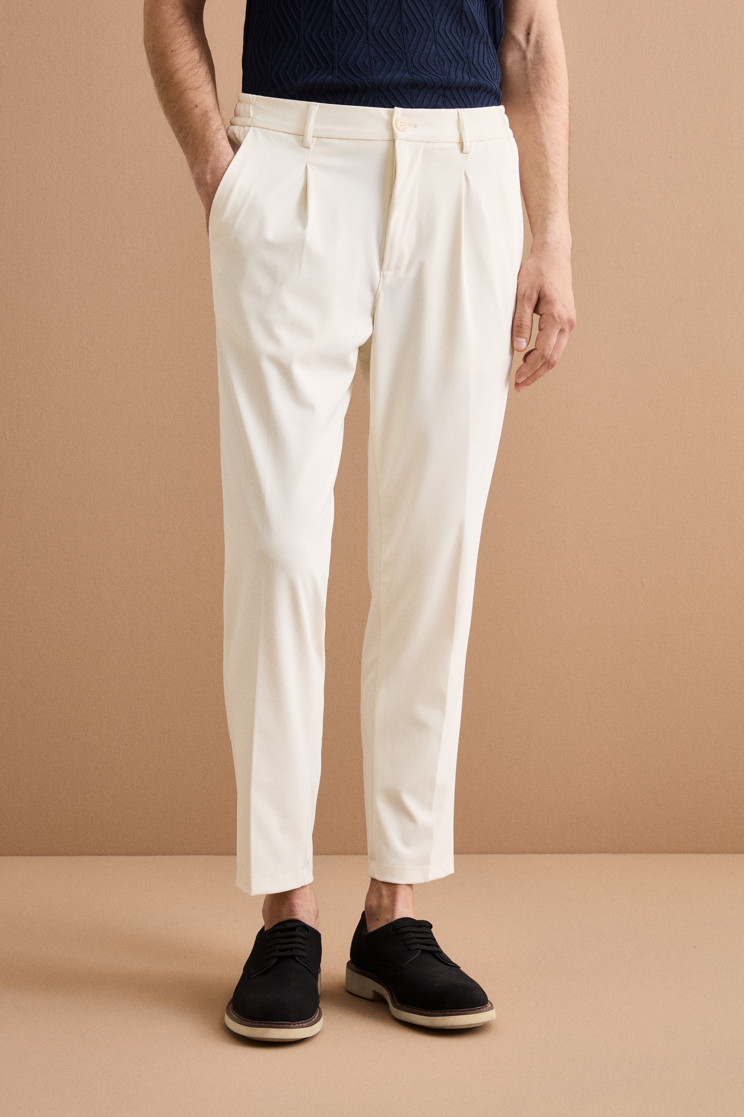 Pantalone Tecnico Slim Fit con Elastico - PANNA