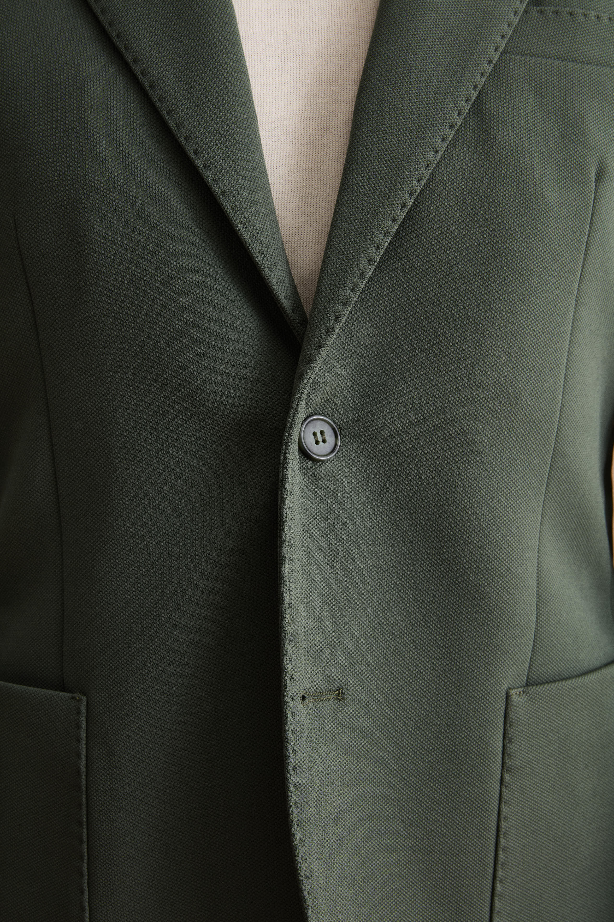 Giacca Slim Fit Semifoderata Revers Classico - VERDE