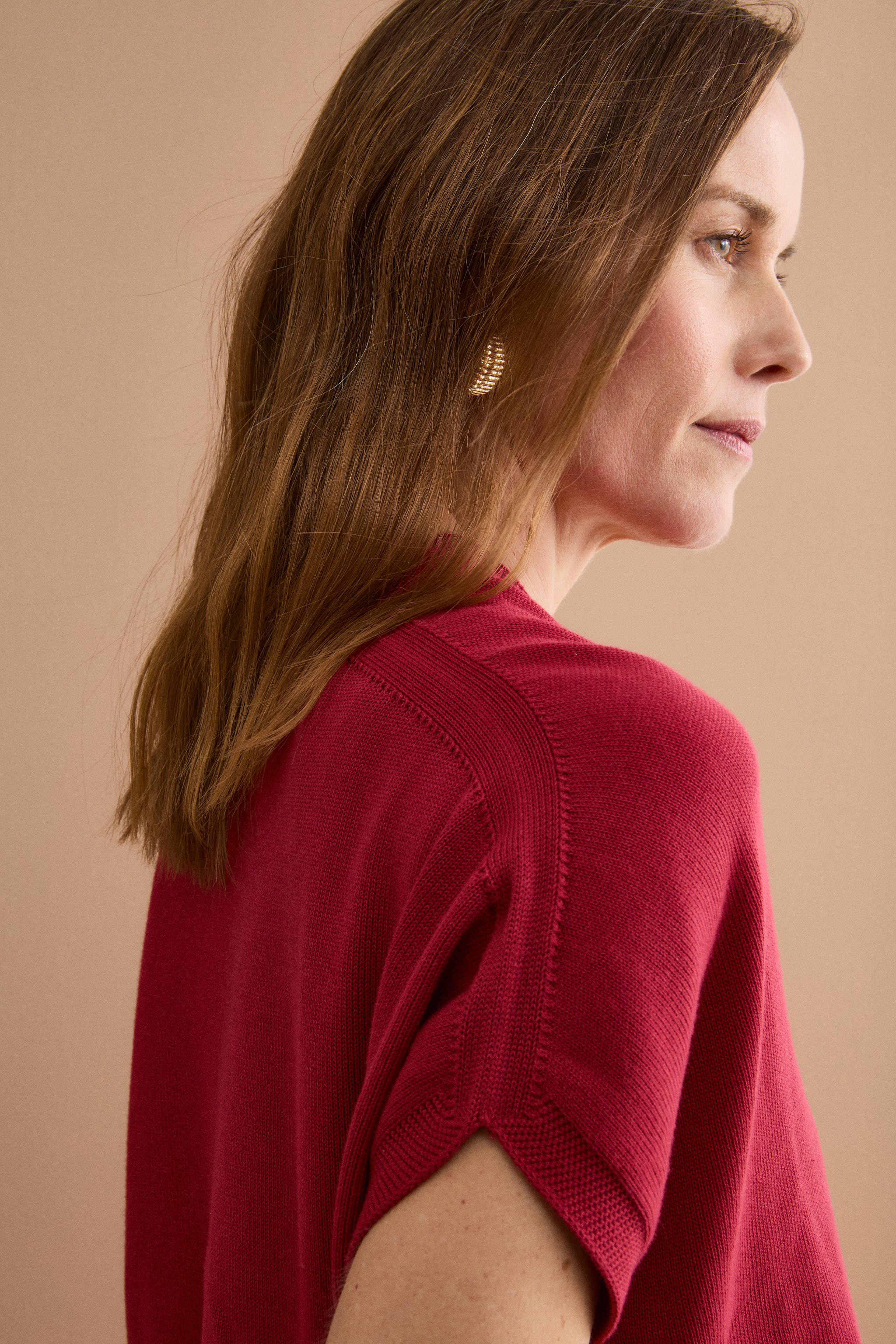 Cardigan Kimono in Cotone - BORDEAUX