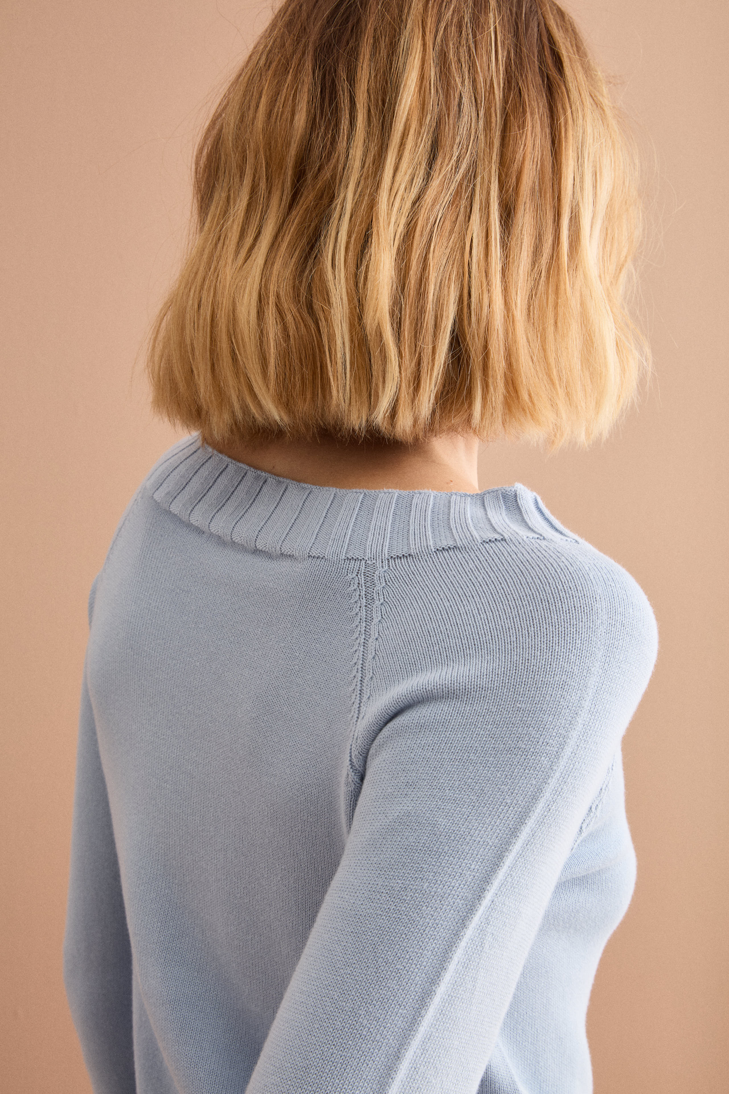 Maglia Barchetta in Cotone con Manica Raglan - AZZURRO