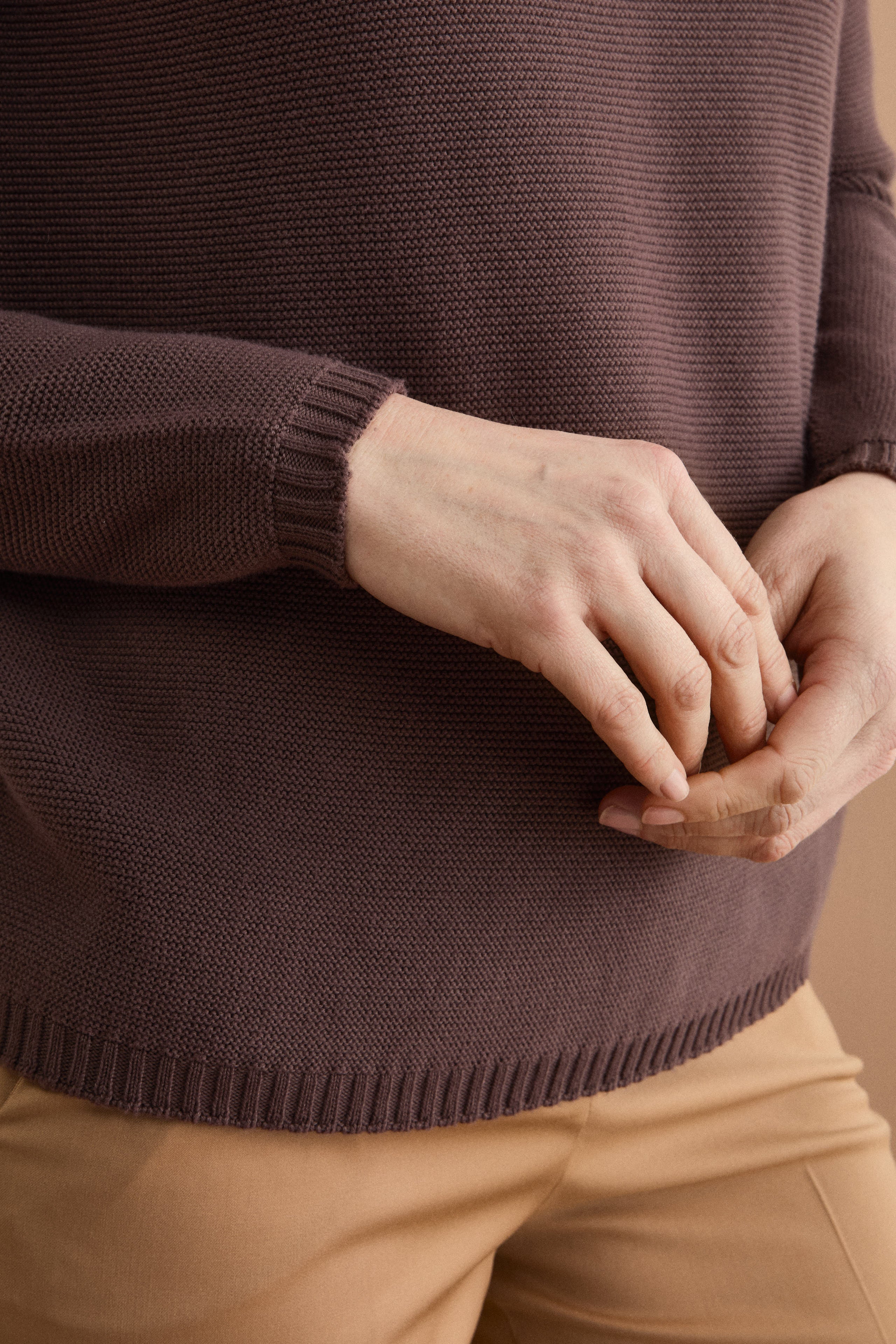 Maglia Links in Cotone con Scollo Barchetta - TERRA