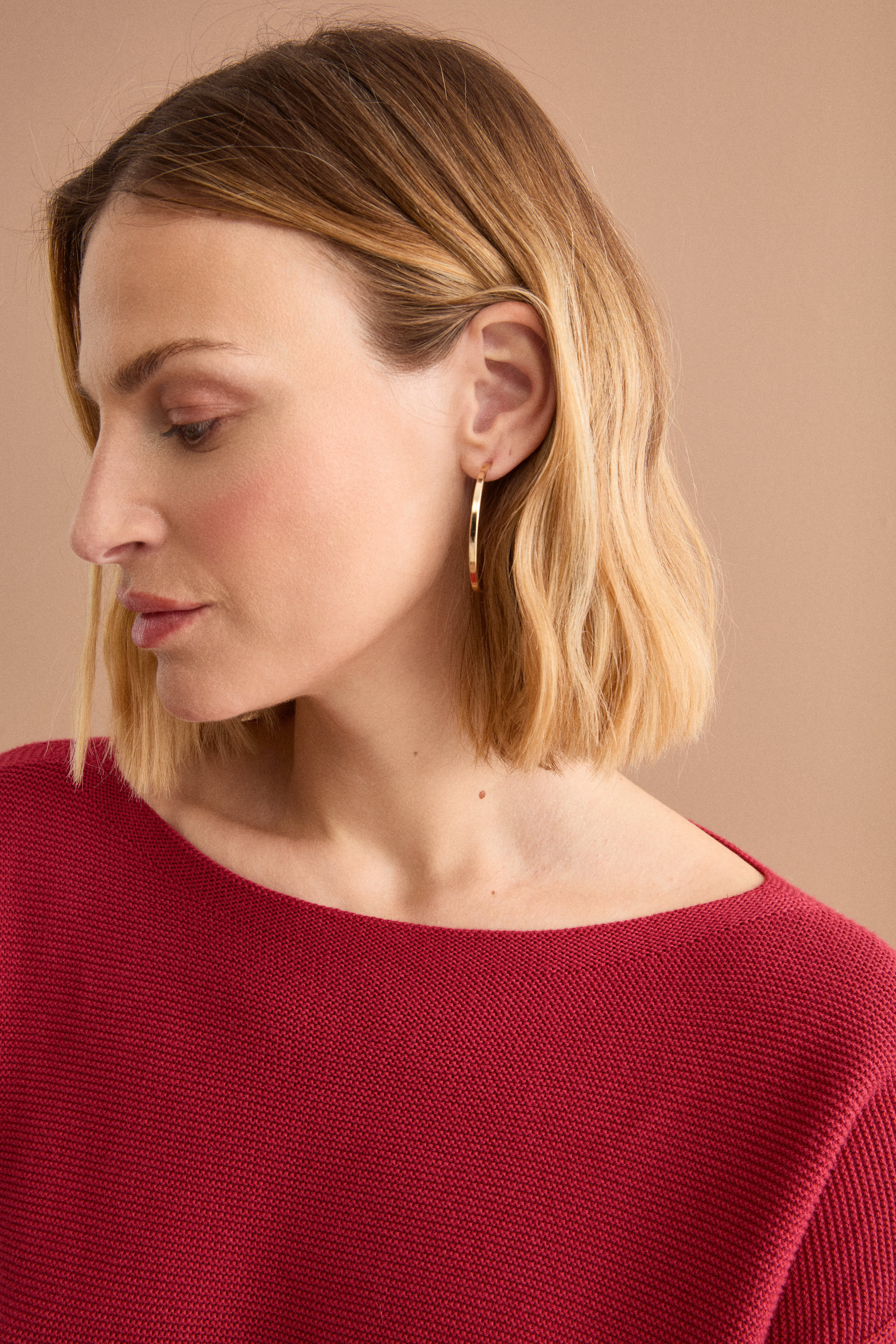 Maglia Links in Cotone con Scollo Barchetta - BORDEAUX