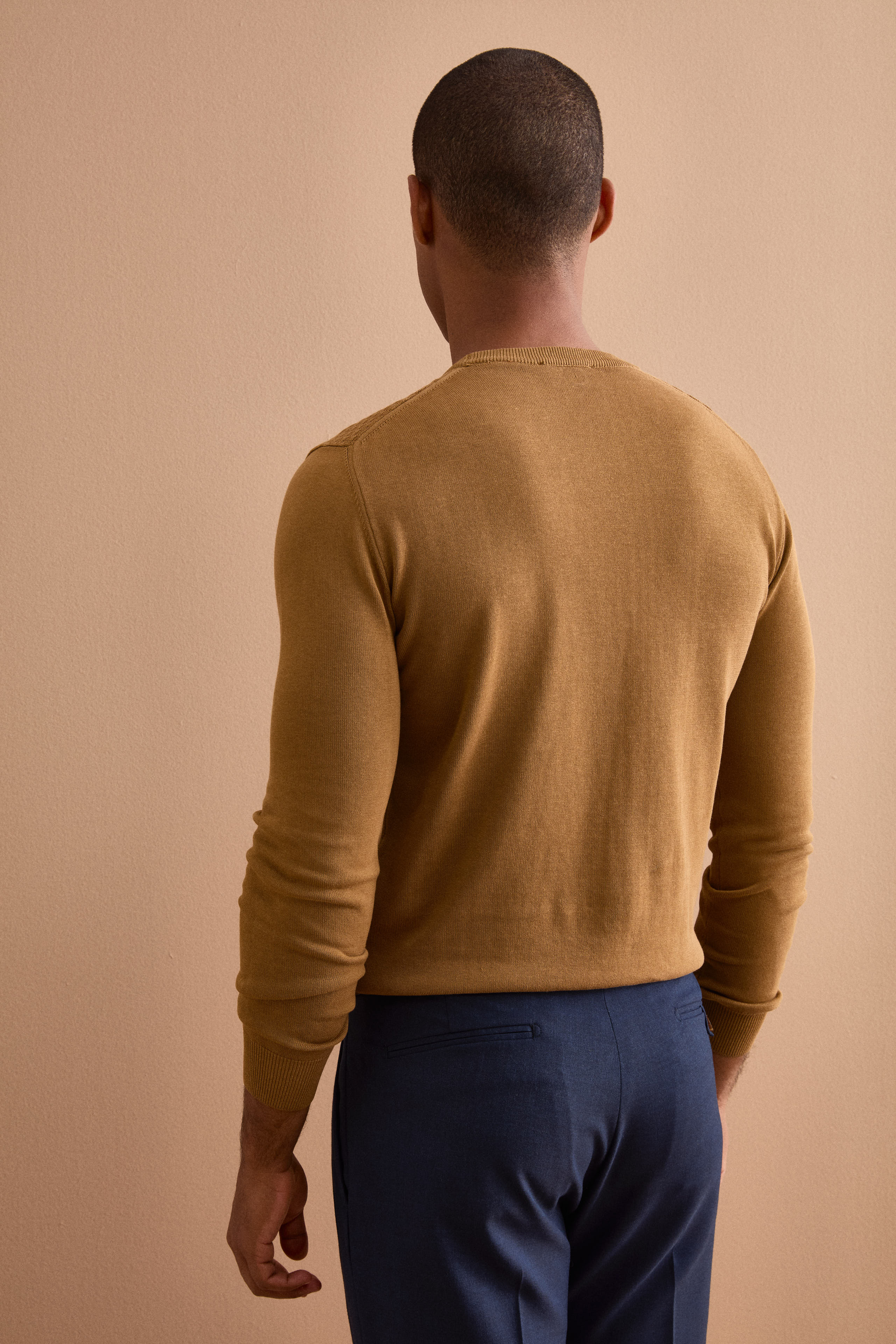 Maglia Girocollo in Cotone Crêpe - NOCCIOLA