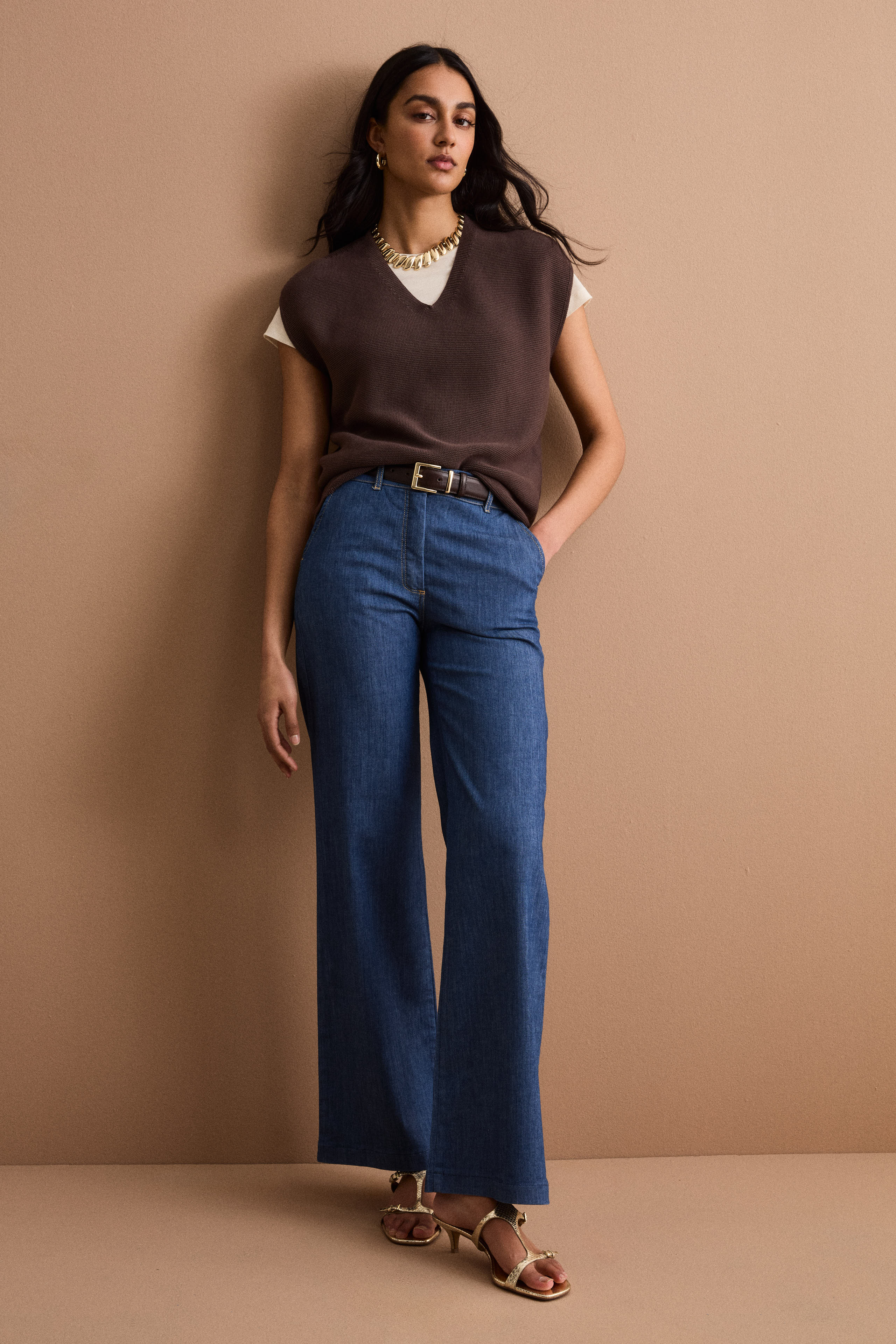 Gilet Links con Scollo a V in Cotone - TERRA