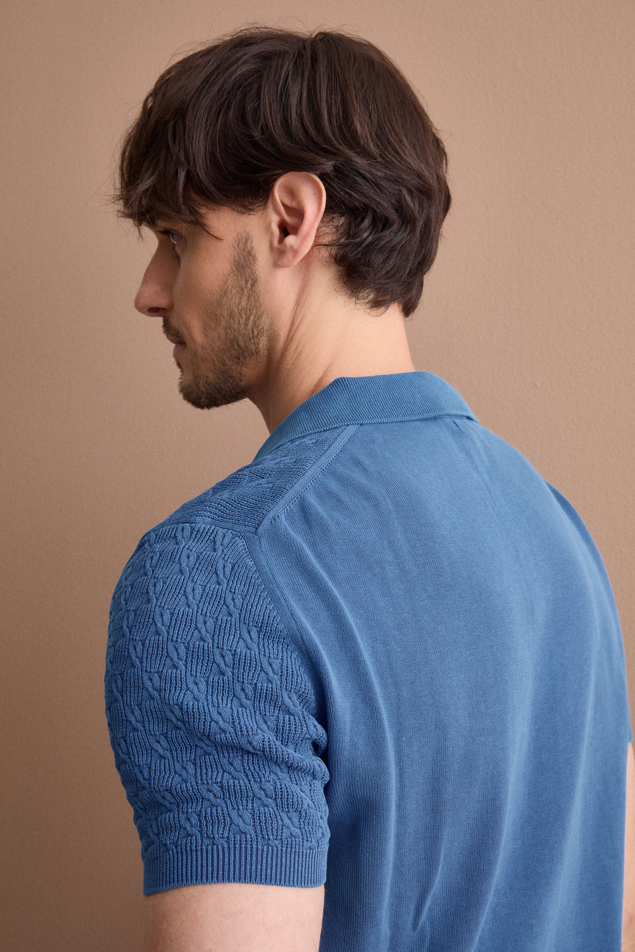 Polo Uomo Lavorata in Cotone Crêpe - AVIO