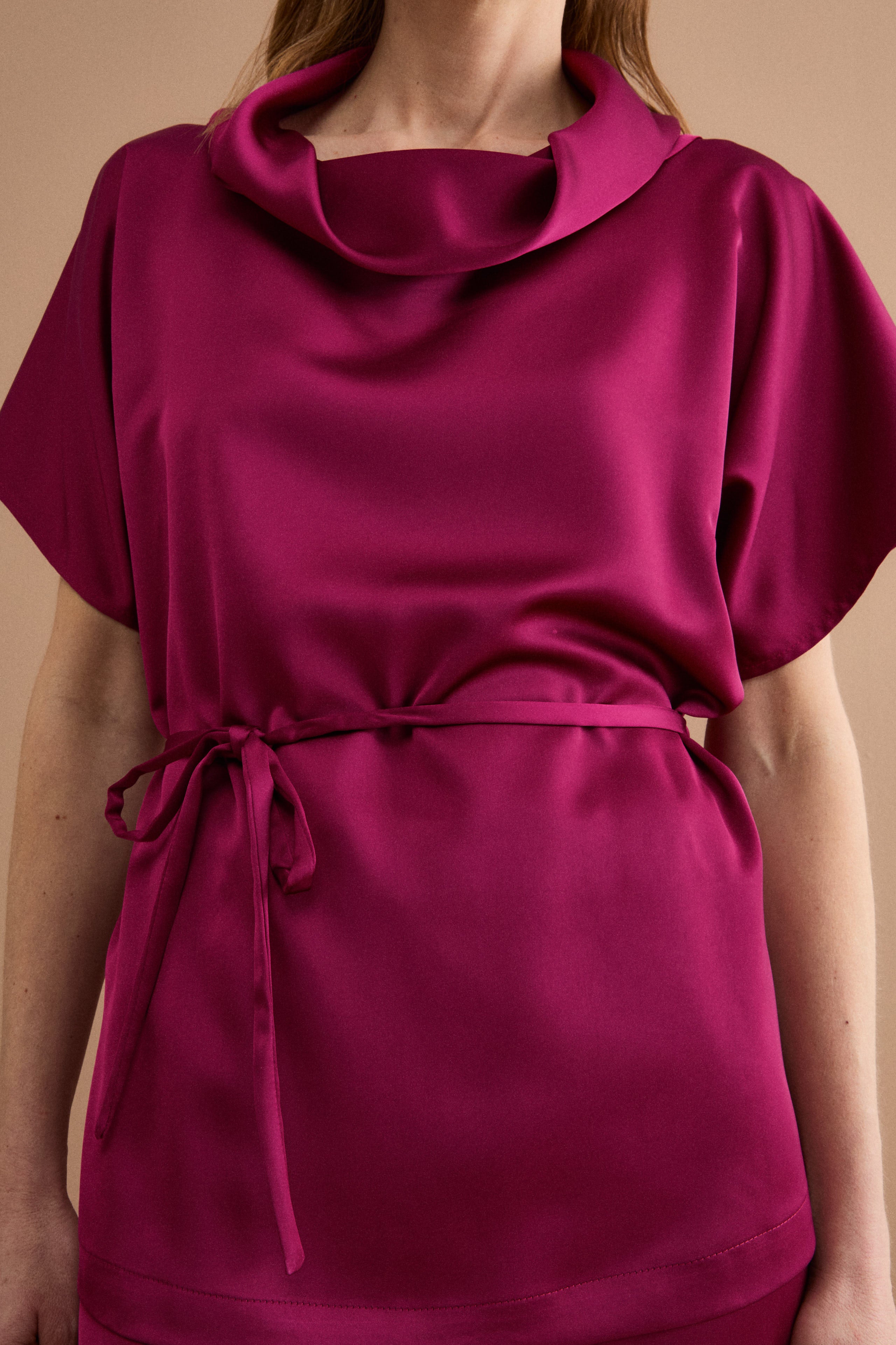 Top Elegante con Drappeggio e Coulisse - MAGENTA