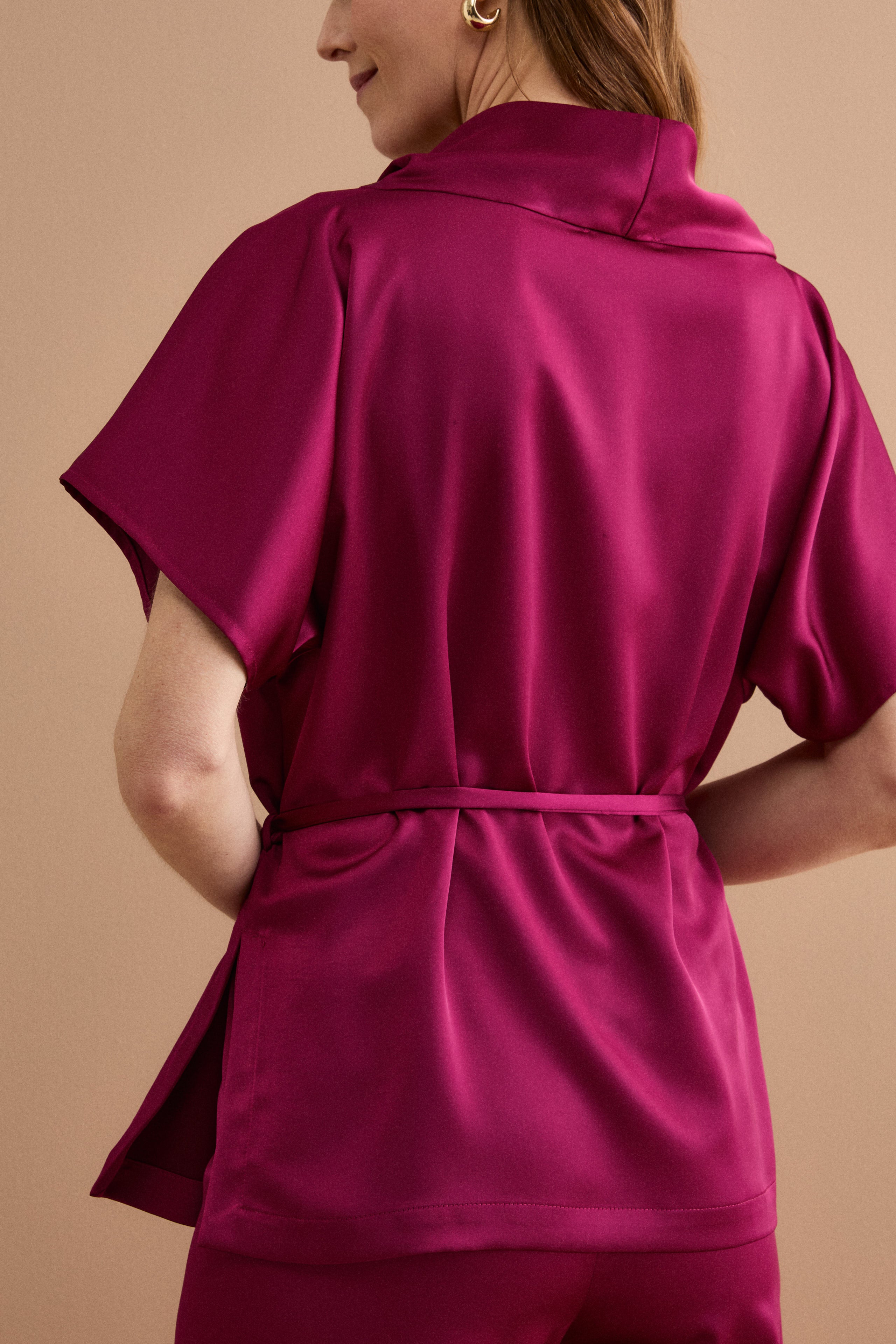 Top Elegante con Drappeggio e Coulisse - MAGENTA