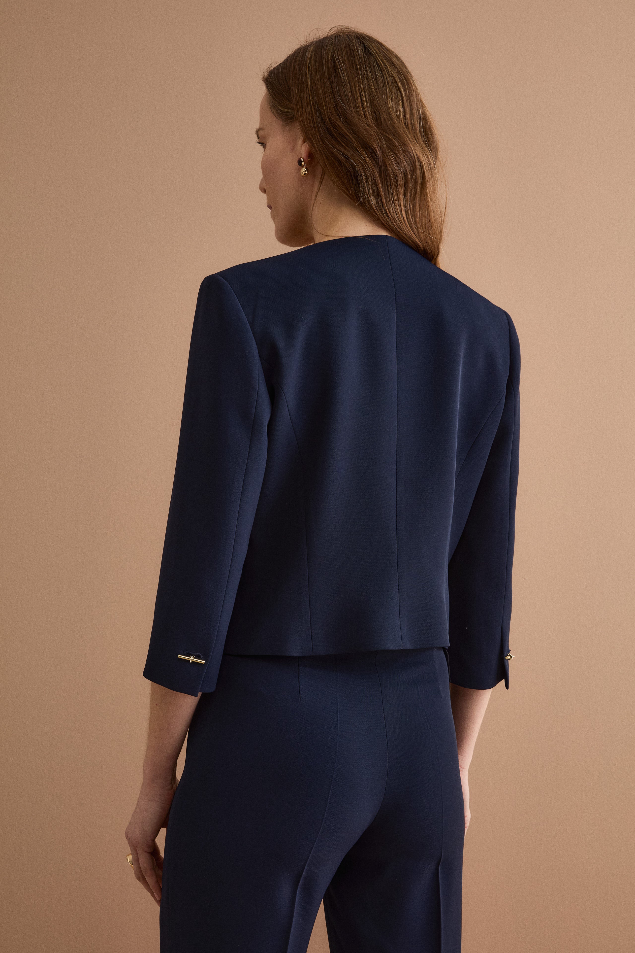 Bolero Sciancrato da Cerimonia in Cady - BLU