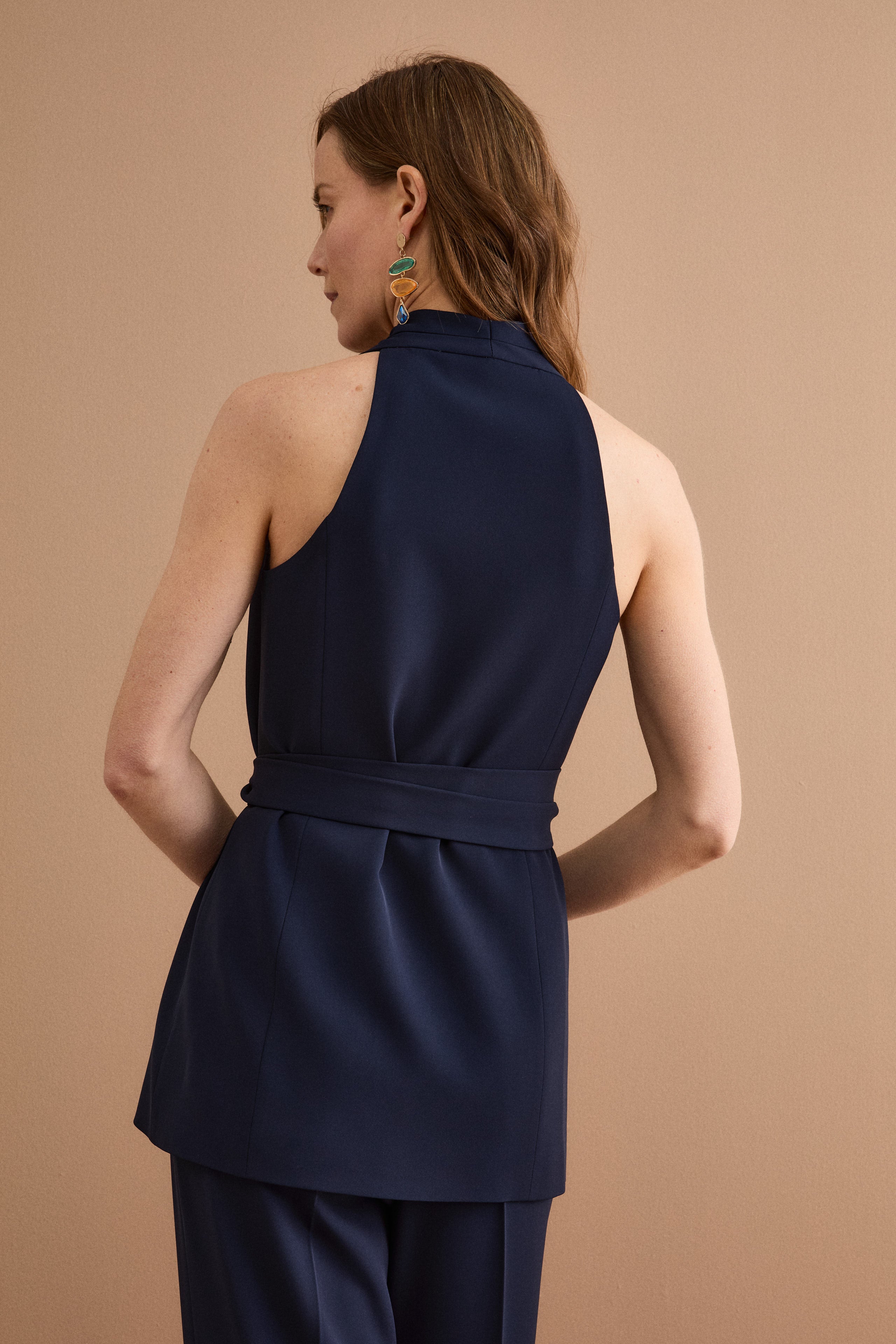 Gilet Cady da Cerimonia con Cintura - BLU