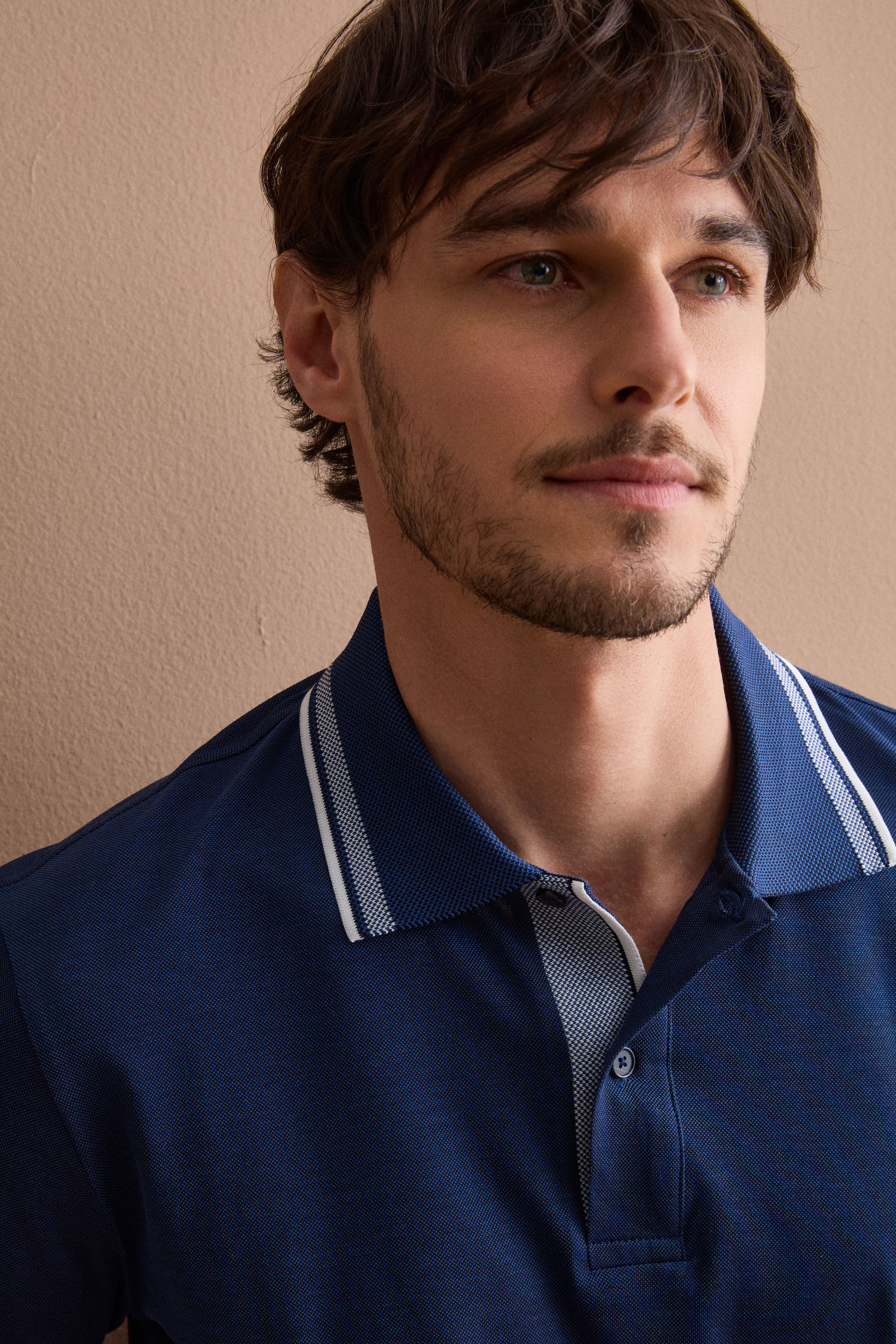 Polo Uomo Oxford in Filo di Scozia - BLU