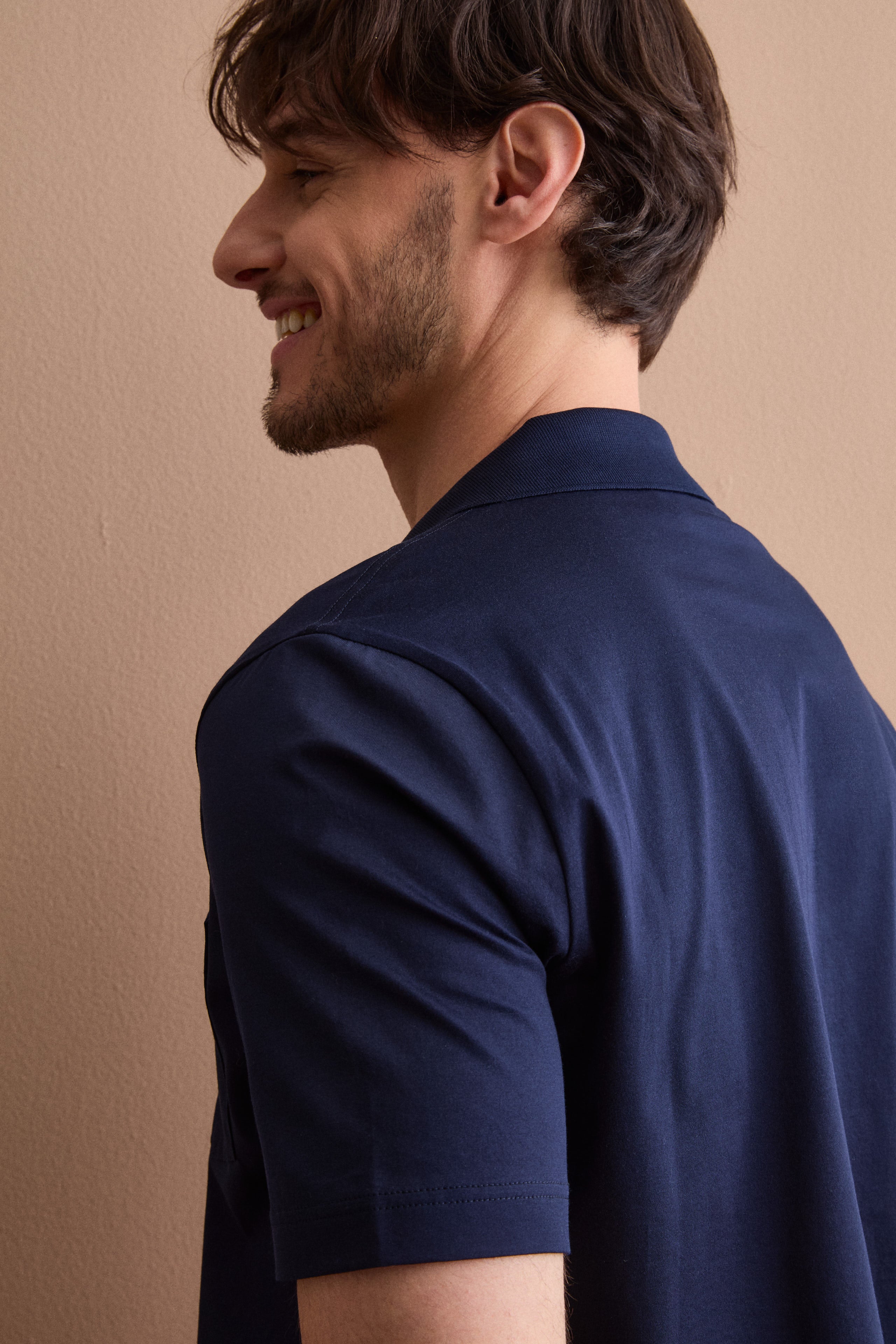 Polo Jersey Uomo in Filo di Scozia - BLU