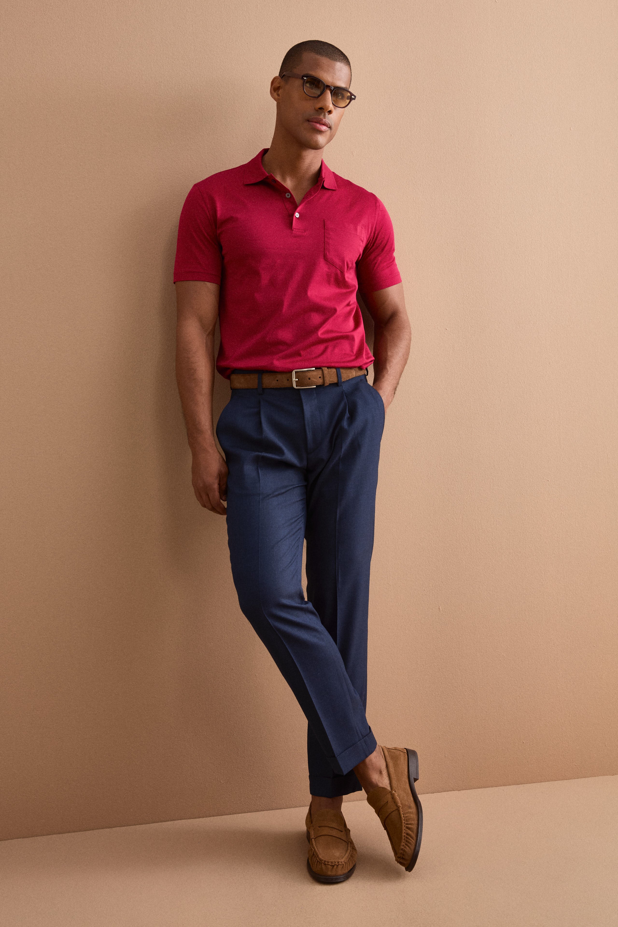 Polo Jersey Uomo in Filo di Scozia - BORDEAUX