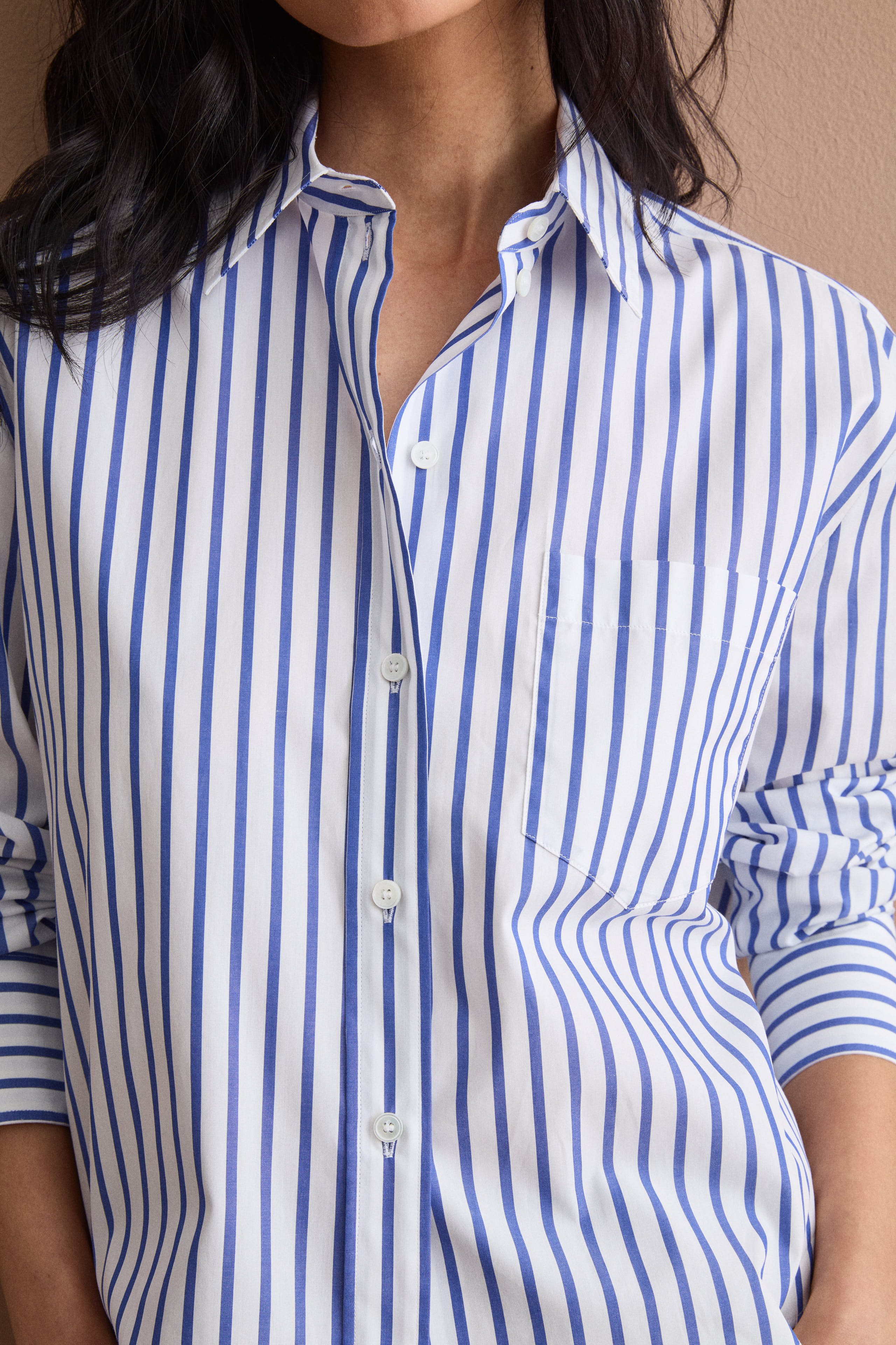 Camicia Over a Righe con Taschino - BLU RIGATO