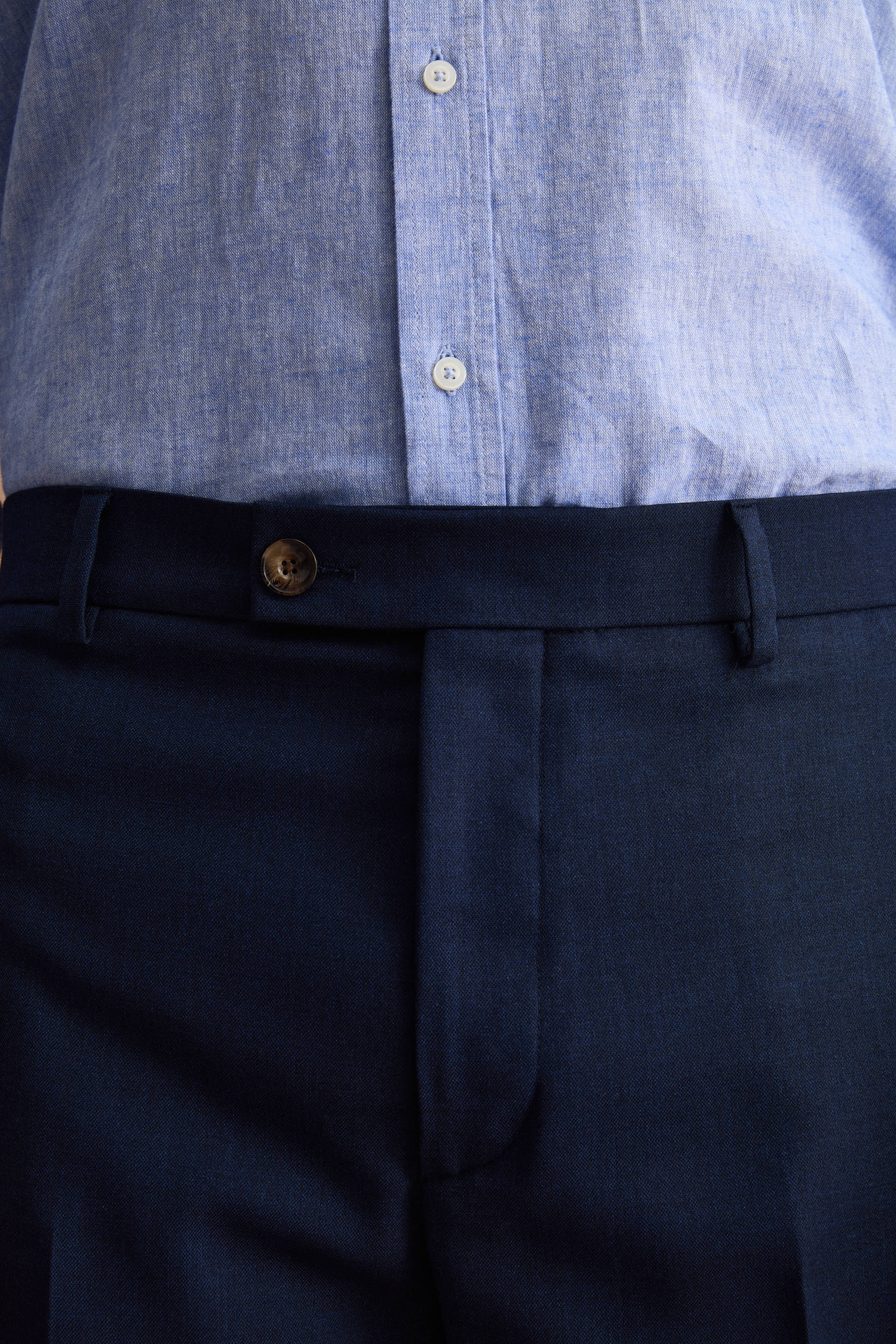 Pantalone Carrot Wide Leg in Misto Lana - BLU