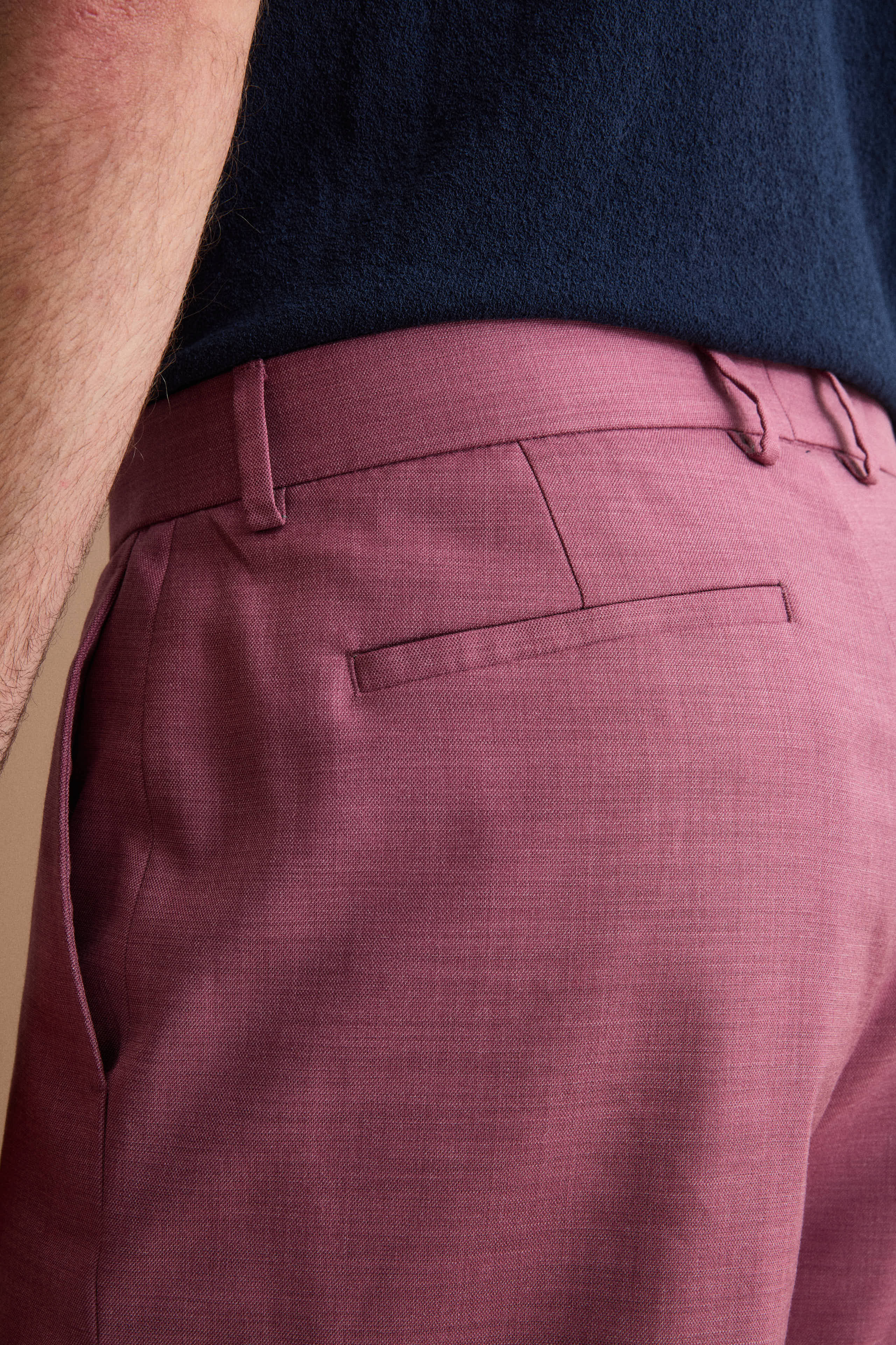 Pantalone Carrot Wide Leg in Misto Lana - BORDEAUX