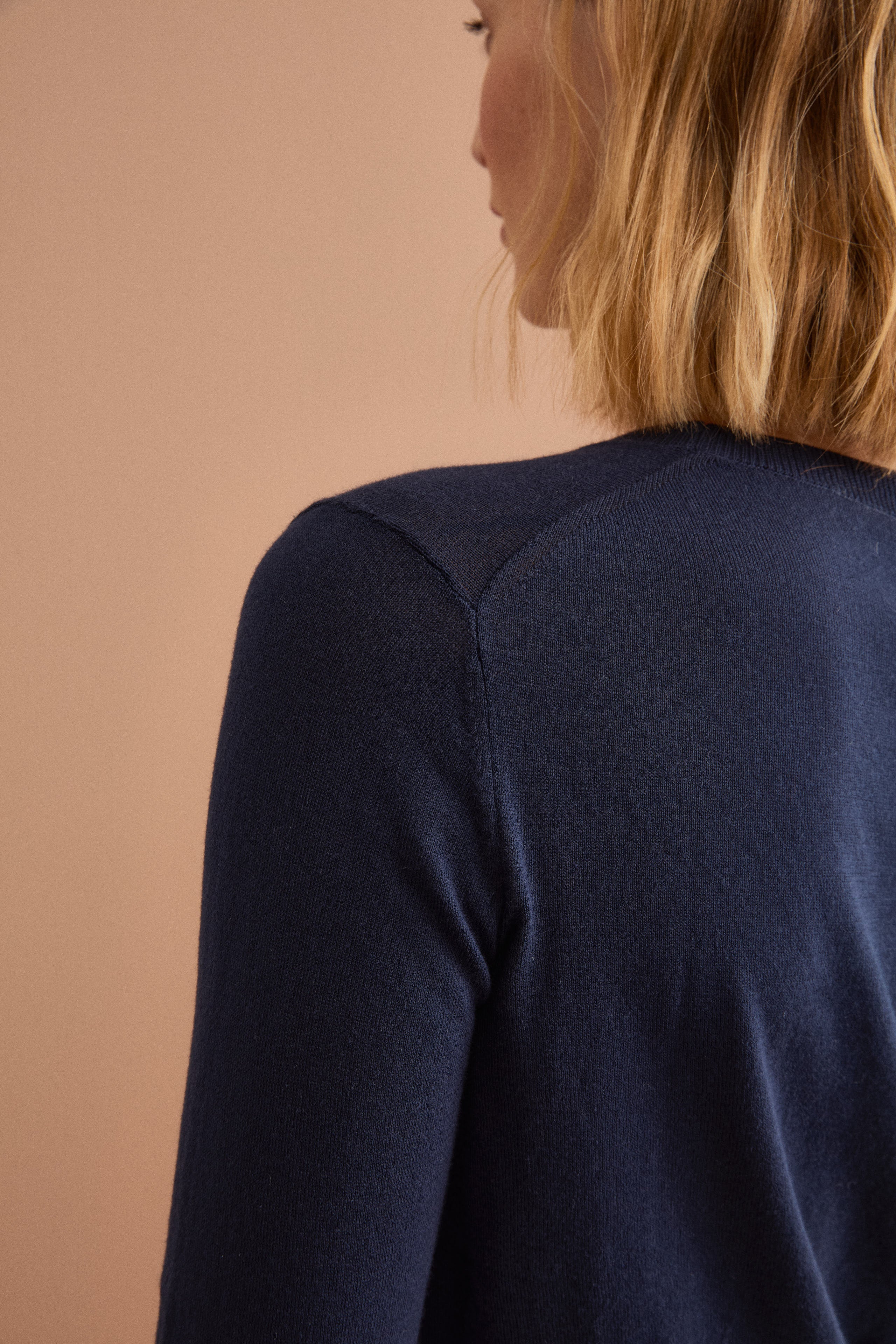 Maglia Girocollo Boxy in Cotone - BLU